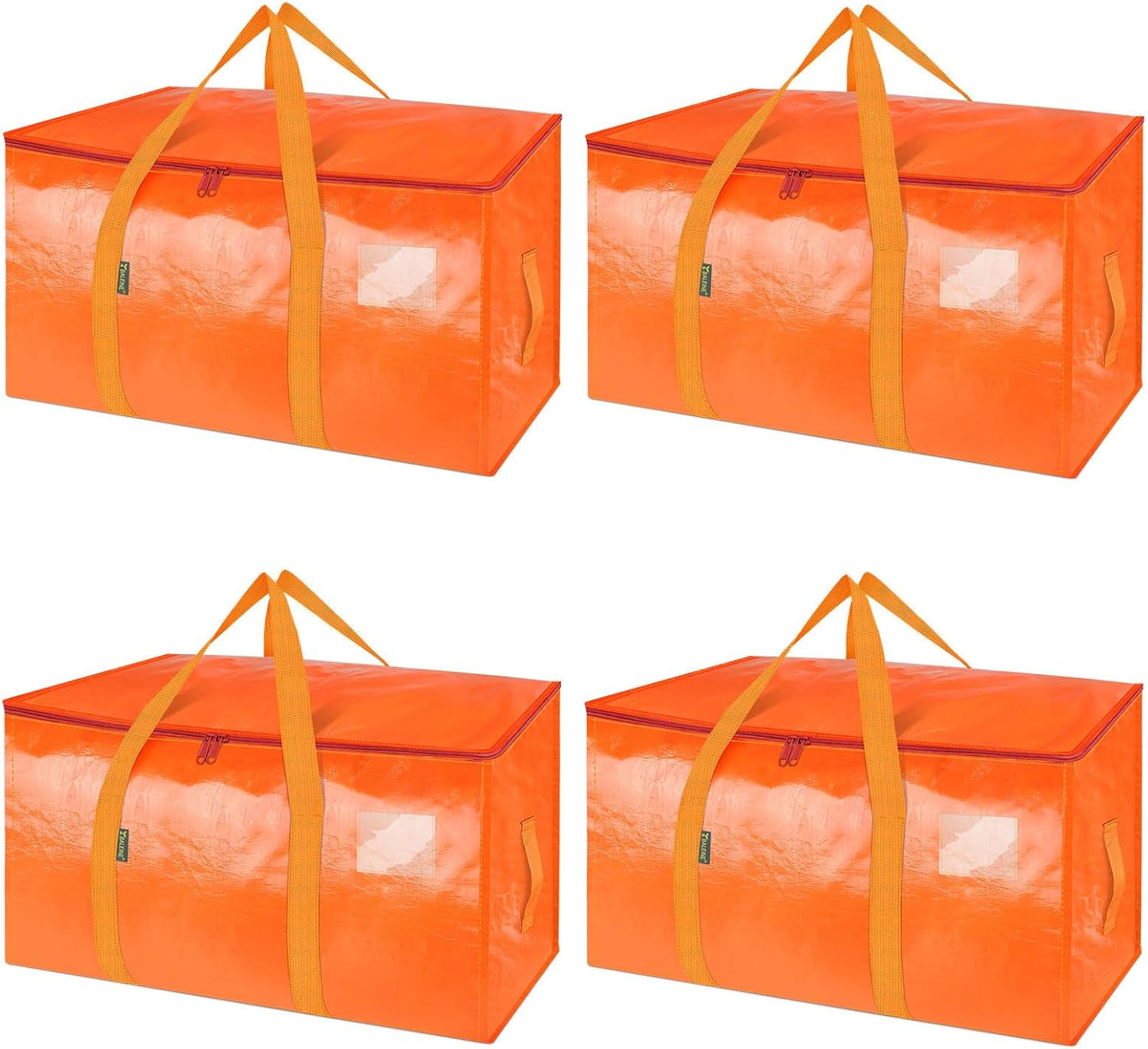 BALEINE 6-Pack Oversized Moving Bags with Reinforced Handles, Heavy-Duty Storage Tote for Clothes, Moving Supplies (Clear, 6-Pack)