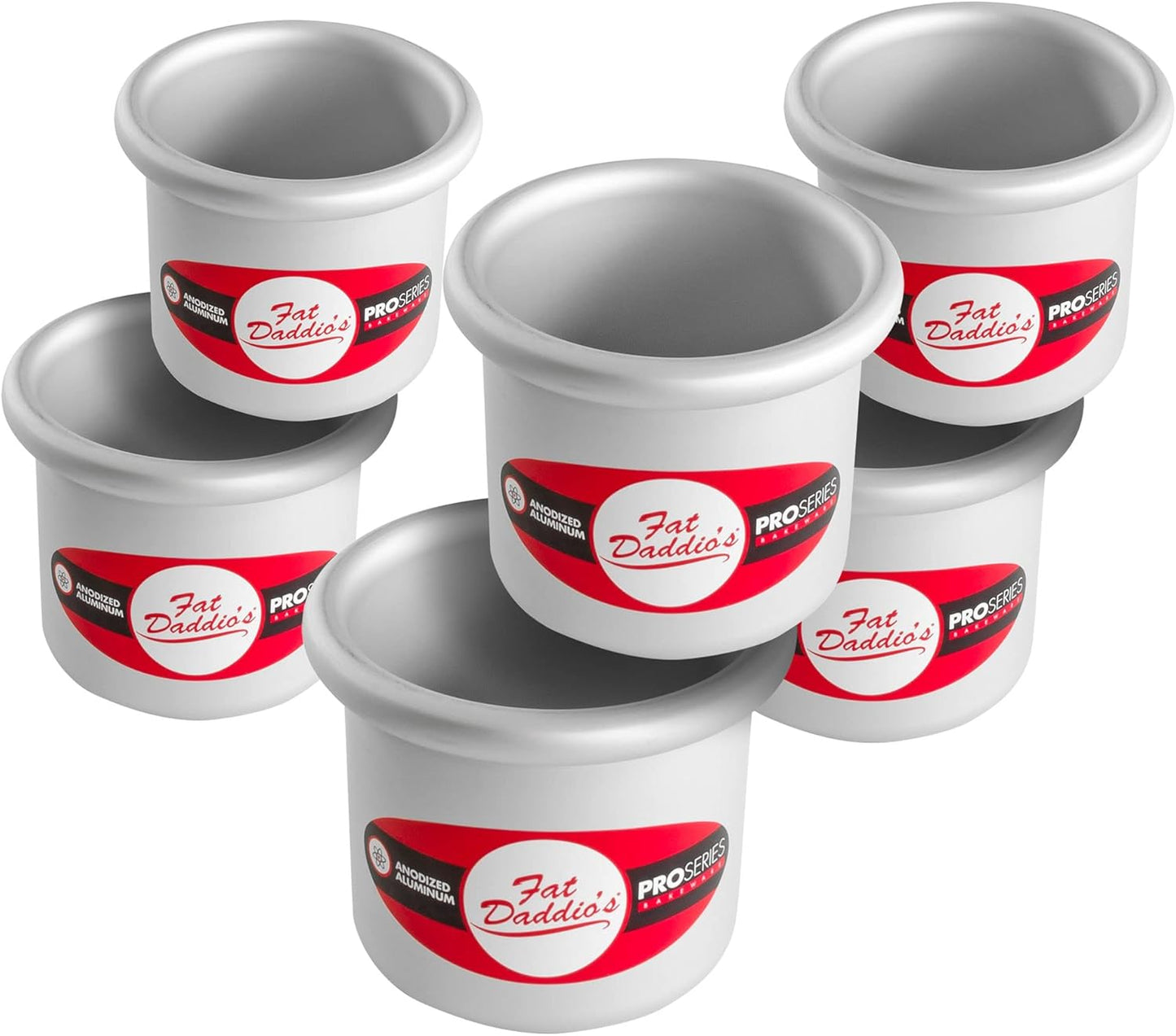 Fat Daddio's Anodized Aluminum Round Cake Pans, 2 Piece Set, 8 x 2 Inch