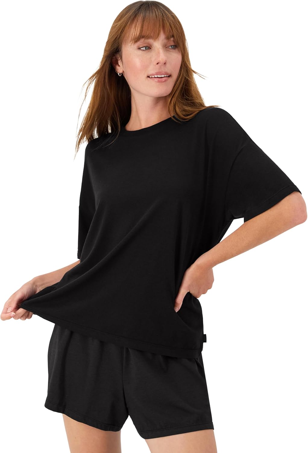 Hanes Women's Pajamas Set, Comfywear Pajamas for Women Set, Originals SupertSoft Loungewear, T-Shirt & Sleep Shorts