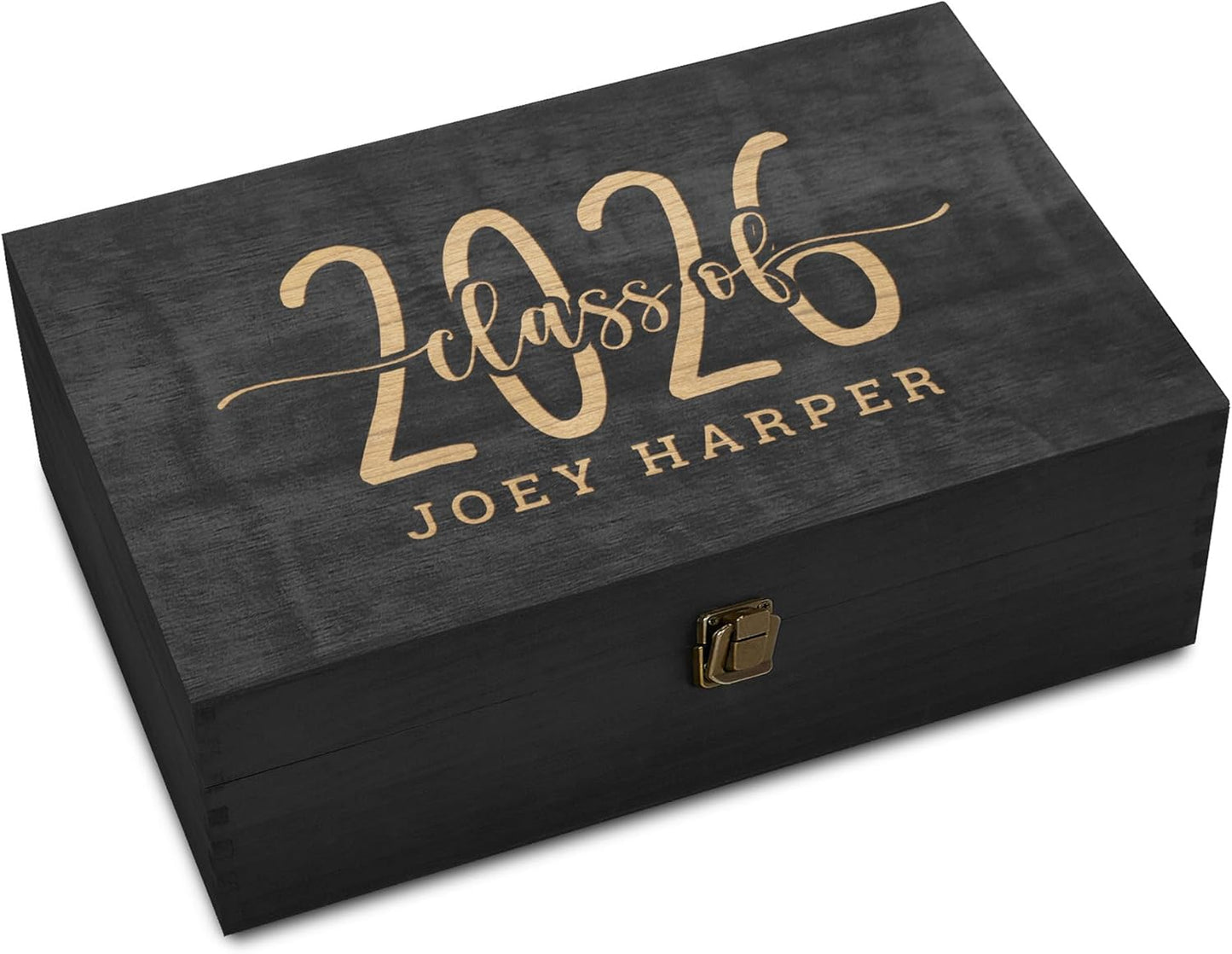 Personalized Wooden Keepsake Box - Custom Memory Box for Photos Jewelry Letters Rustic Memento Storage Box for Wedding, Anniversary, Birthday, Graduation & Retirement Gifts