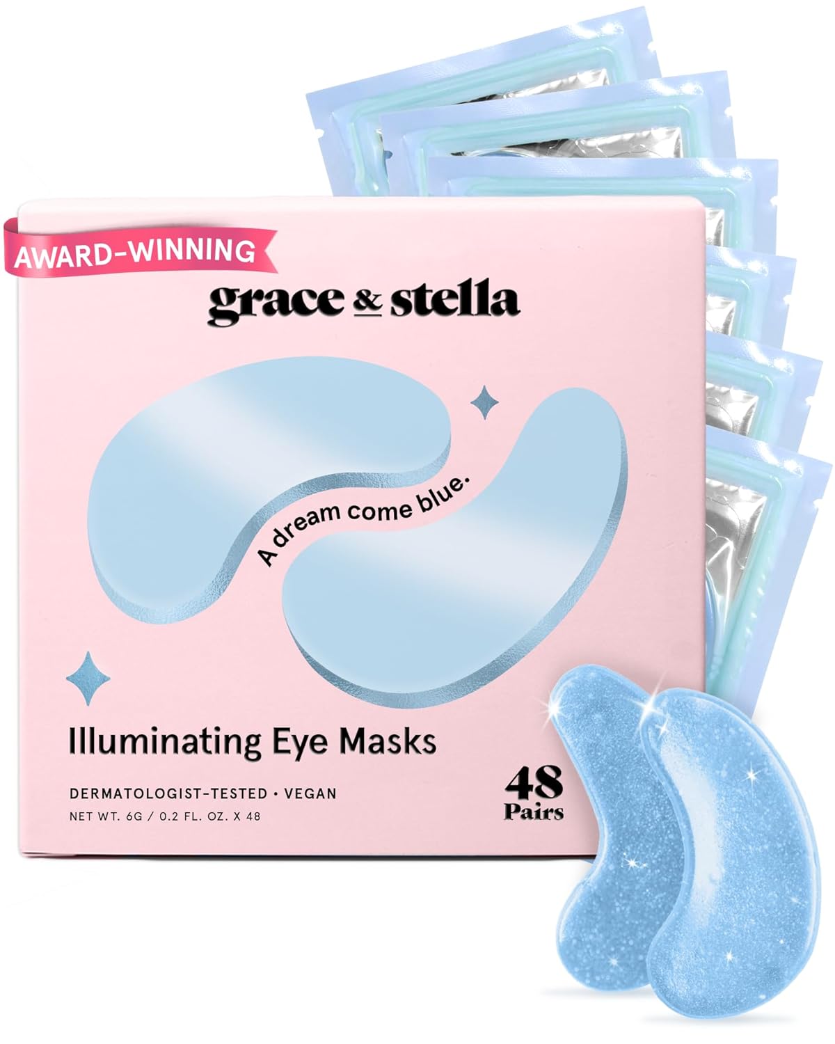 grace & stella Award Winning Under Eye Mask - Birthday Gifts for Women - Gel Eye Patches for Dark Circles, Puffy Eyes, Undereye Bags - Gifts for Mom - Travel Essentials - Vegan (24 Pairs, Gold)