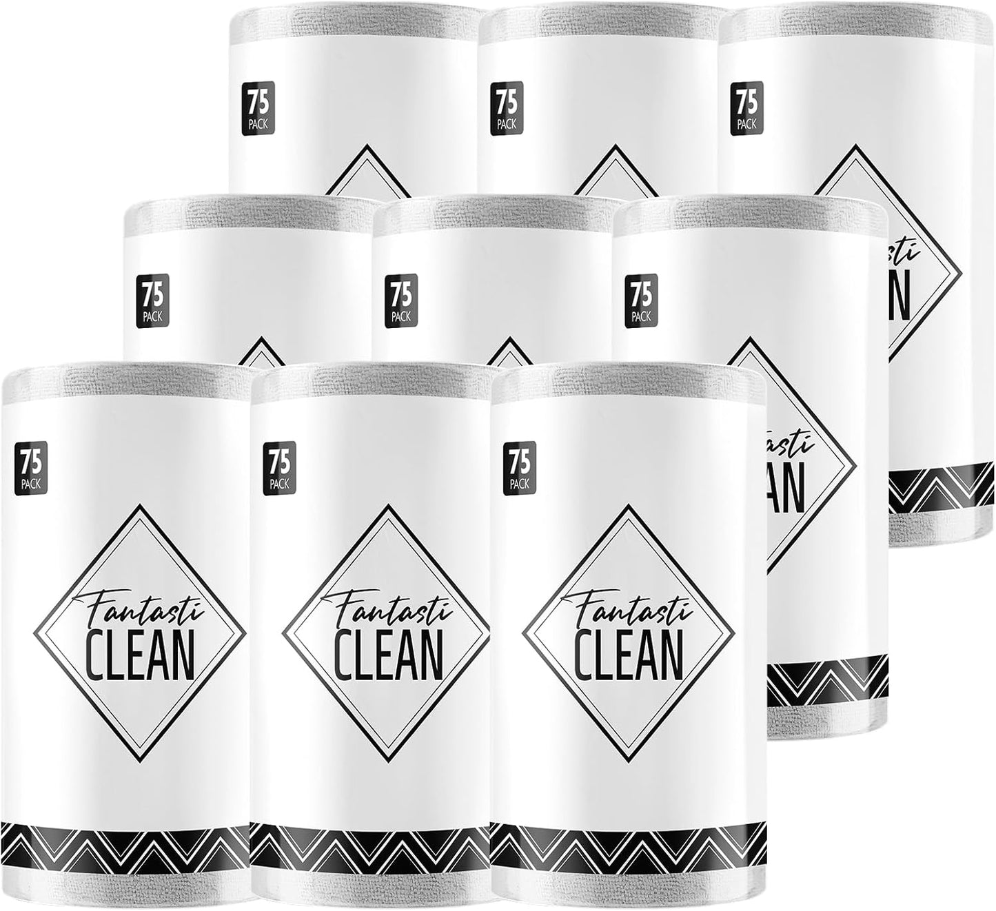 Fantasticlean Microfiber Cleaning Cloth Roll -75 Pack, Tear Away Microfiber Towels, 12" x 12", Reusable, Washable, Scratch Free, Ultra Absorbent Dishcloth for All-Around Cleaning Supplies (Pink)