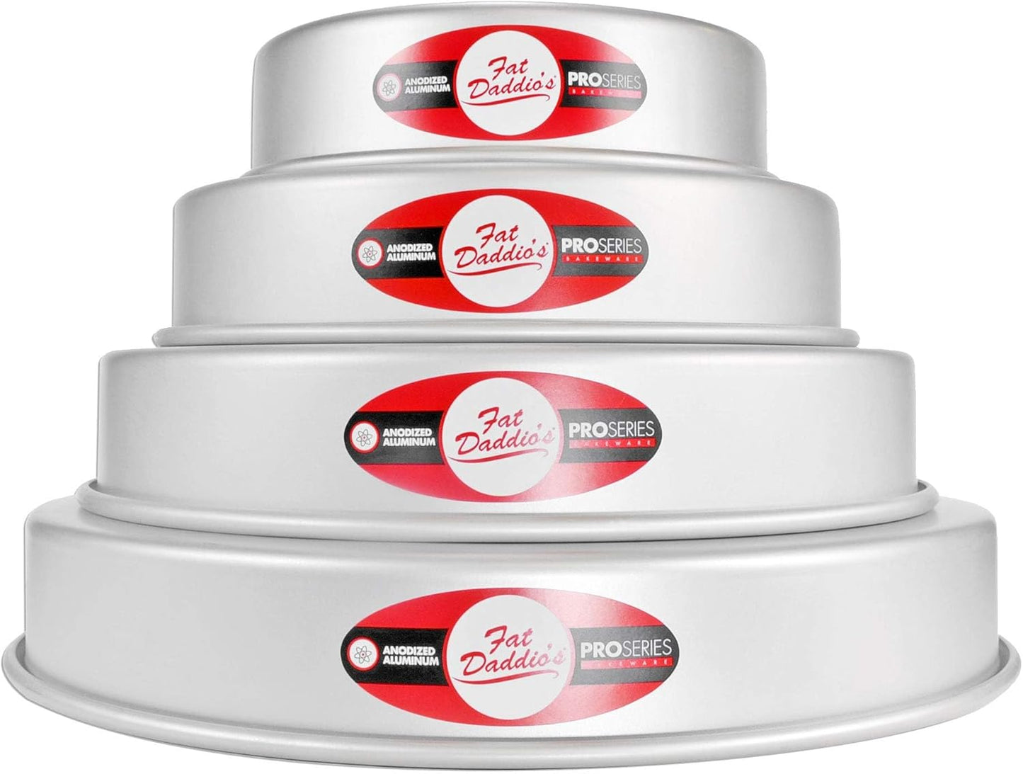 Fat Daddio's Anodized Aluminum Round Cake Pans, 2 Piece Set, 8 x 2 Inch