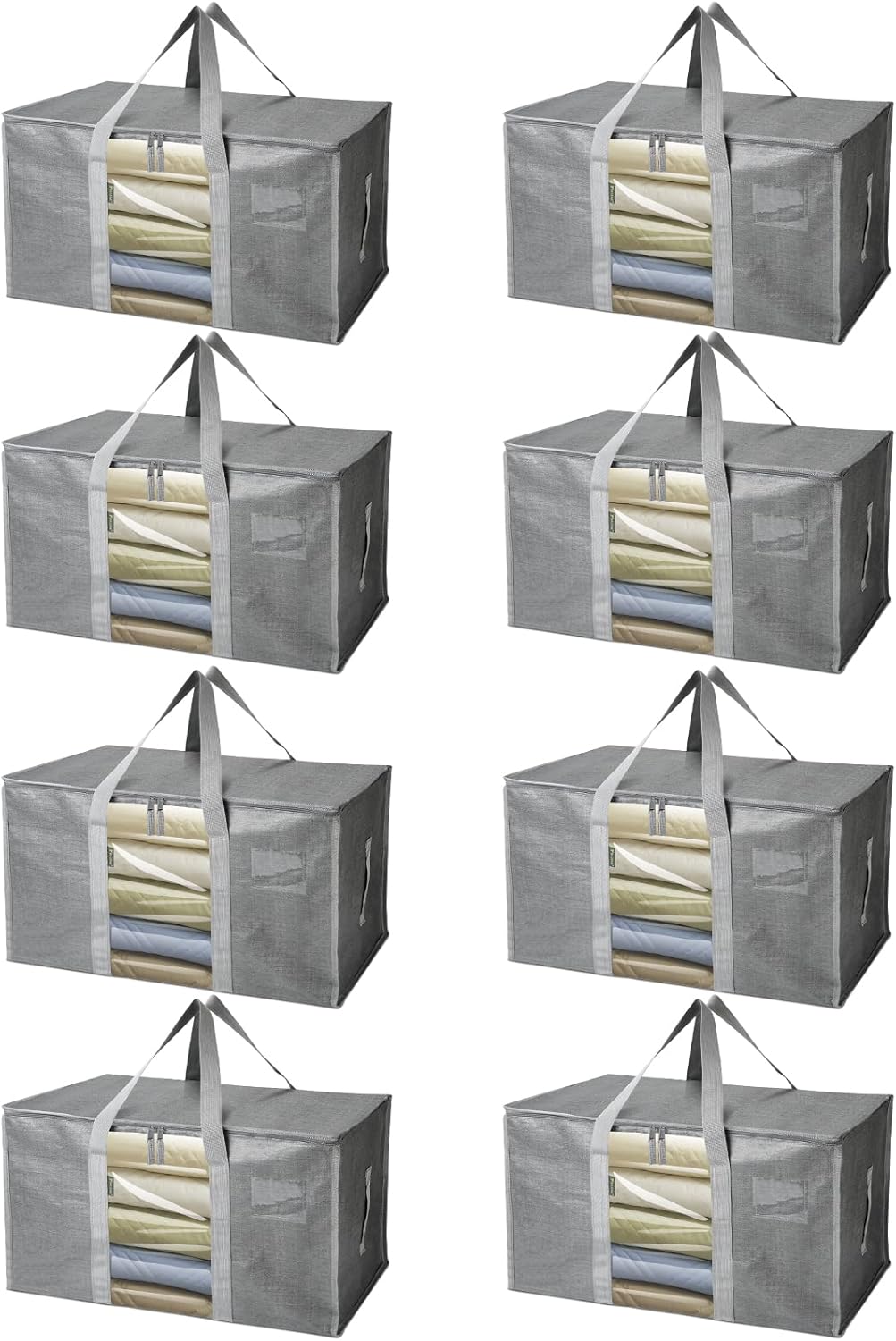 BALEINE 6-Pack Oversized Moving Bags with Reinforced Handles, Heavy-Duty Storage Tote for Clothes, Moving Supplies (Clear, 6-Pack)