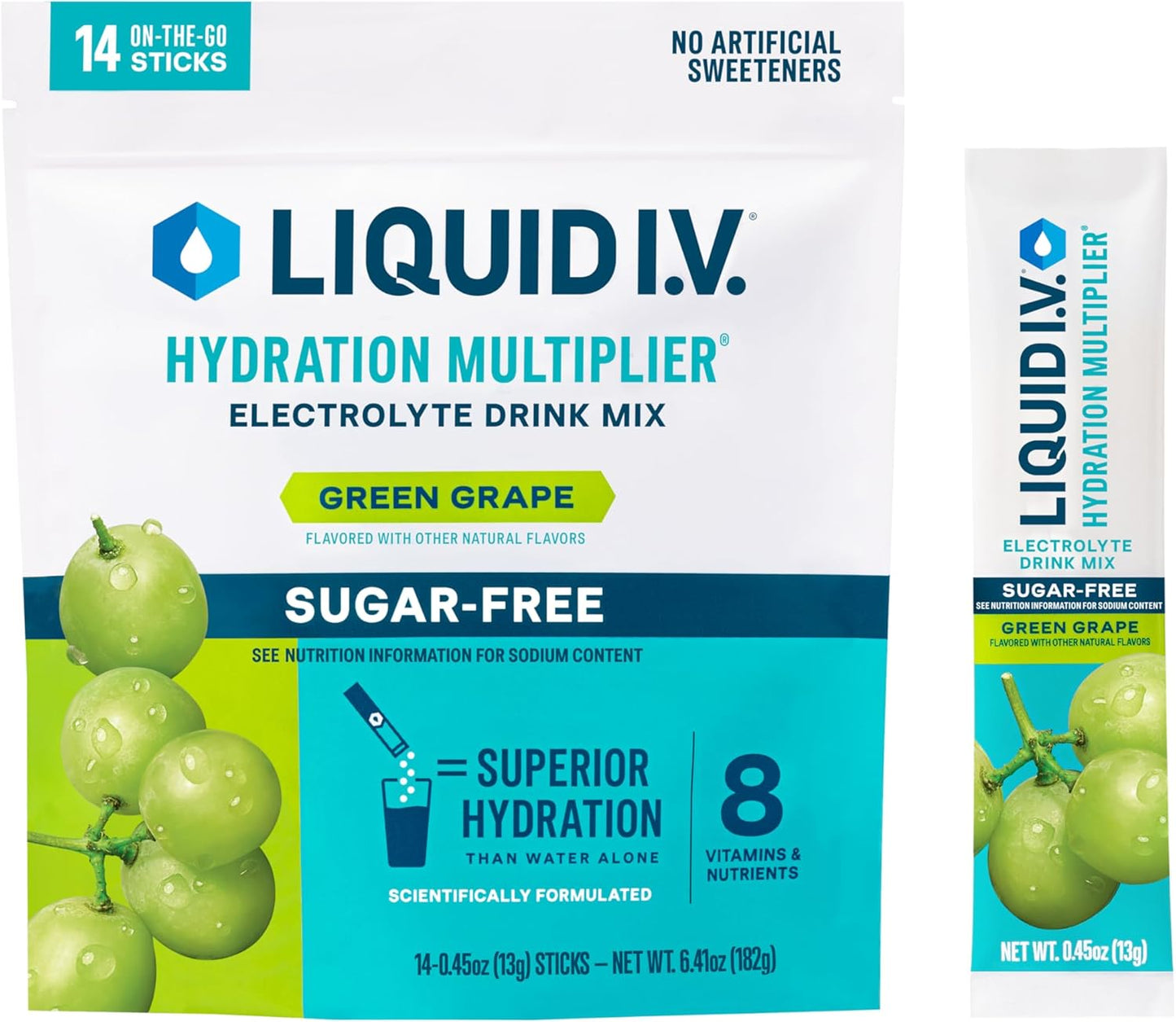 Liquid I.V.® Hydration Multiplier Sugar-Free - White Peach | Electrolyte Powder Drink Mix | 1 Pack (14 Servings)
