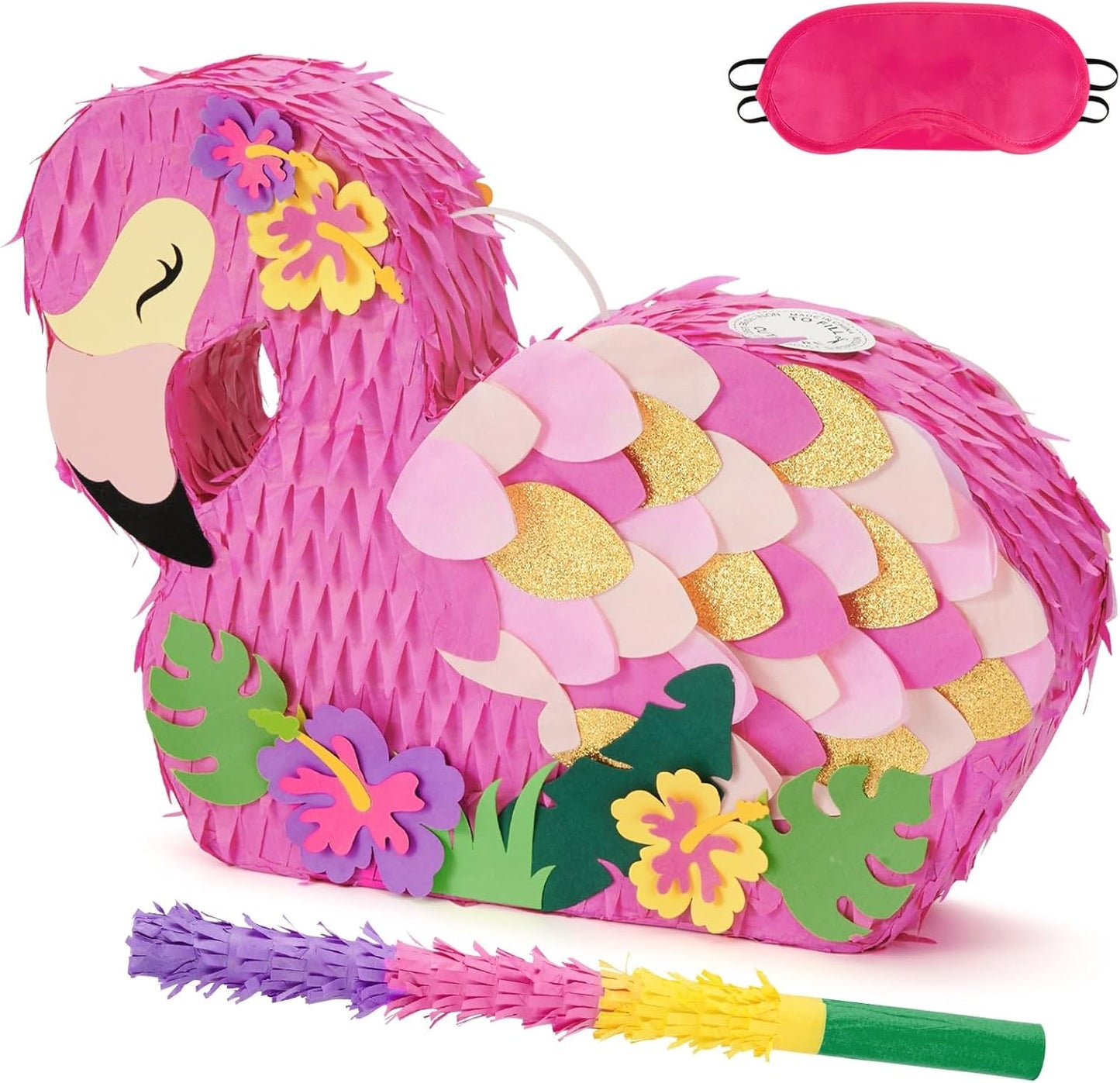 WERNNSAI Easter Bunny Piñata - Easter Rabbit Piñata Spring Pinata with Blindfold and Stick for Birthday Party Decoration Baby Shower School Activities Game Spring Party Game