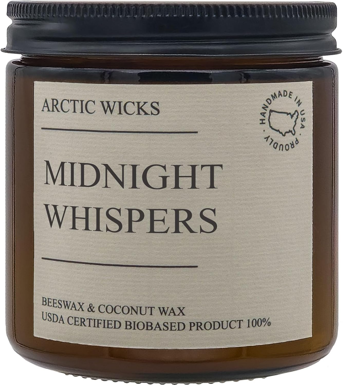 Peppermint & Eucalyptus Candle | Arctic Wicks Non Toxic Coconut Beeswax Candles | Natural Coconut Beeswax 16oz Amber Jar | Spa Wellness Candles Wax Non-Toxic Clean Burn 100% USDA Certified Biobased