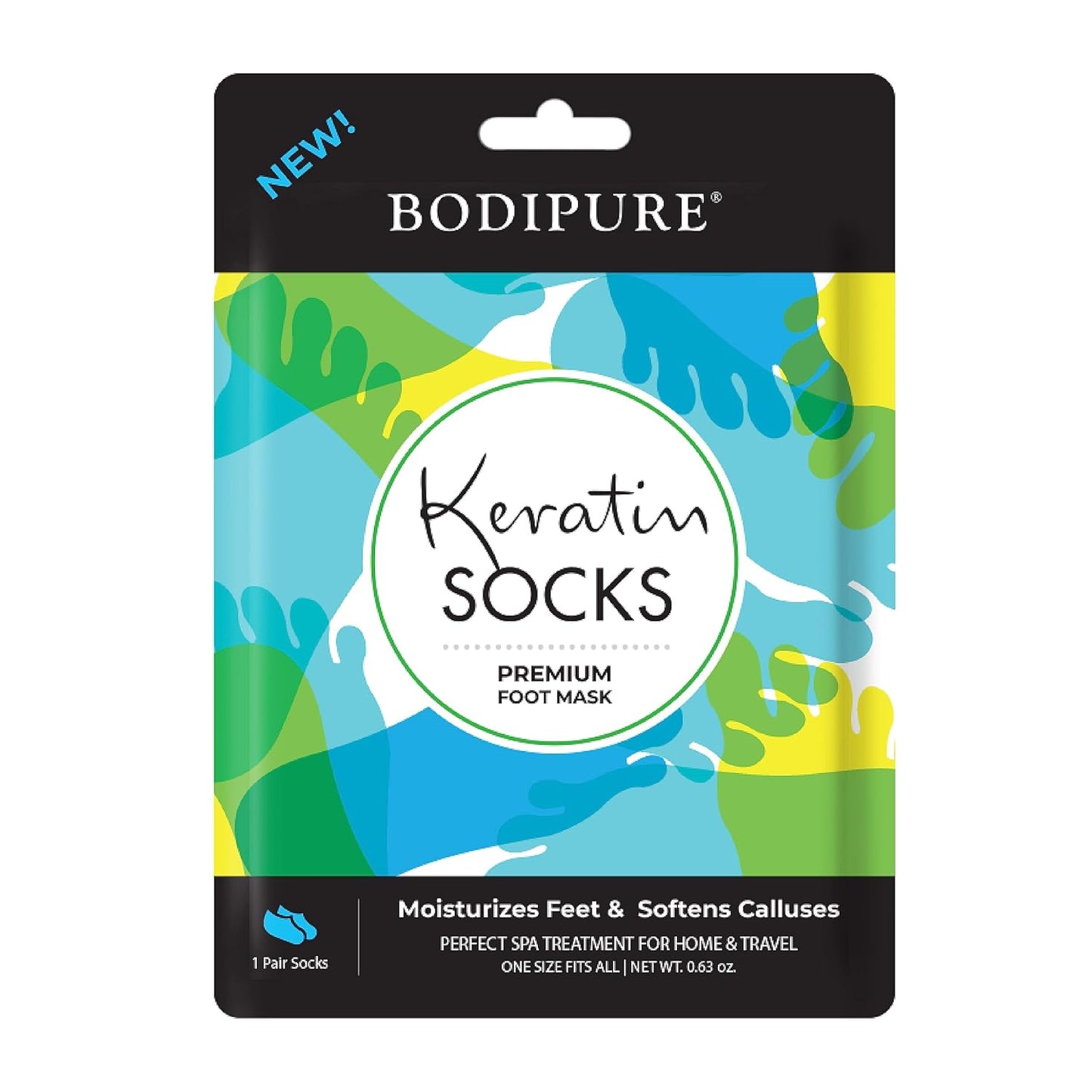 Bodipure Premium Foot Mask Keratin Socks | At Home Spa Moisturizer Socks for Dry Cracked Feet, Callus & Heel Softening | Easy-to-Use Pedicure Foot Repair | Chemical-free Feet Treatment | 12 Pairs