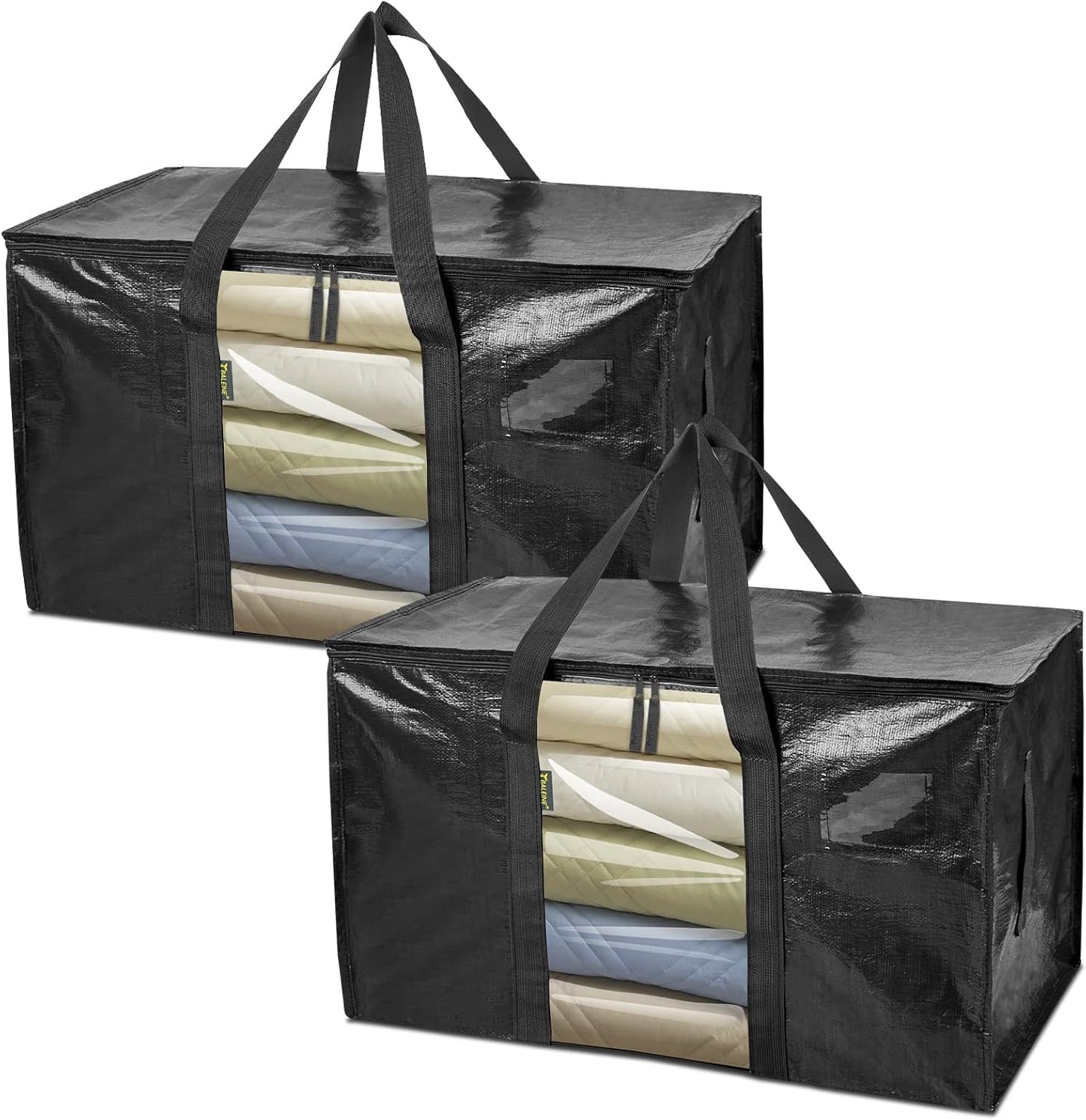 BALEINE 6-Pack Oversized Moving Bags with Reinforced Handles, Heavy-Duty Storage Tote for Clothes, Moving Supplies (Clear, 6-Pack)