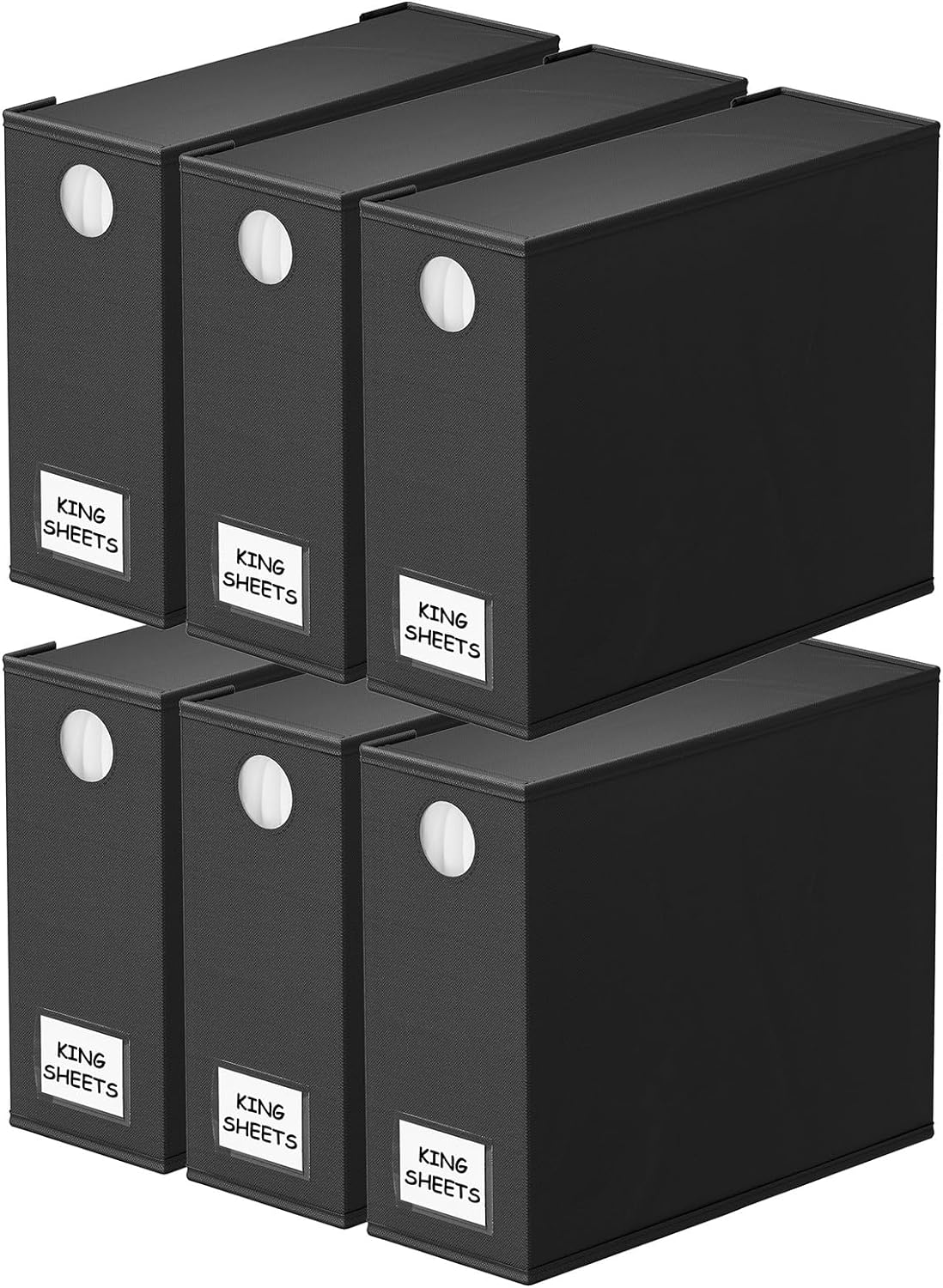 SpaceAid 4 Pack Bed Sheet Organizers and Storage, Foldable Organizer for Linen Closet, Sheets Set Folder Keeper with Window XL (Queen & King Size) Organizing Bedding Container, Gray 91ZDSN-SL01-G4