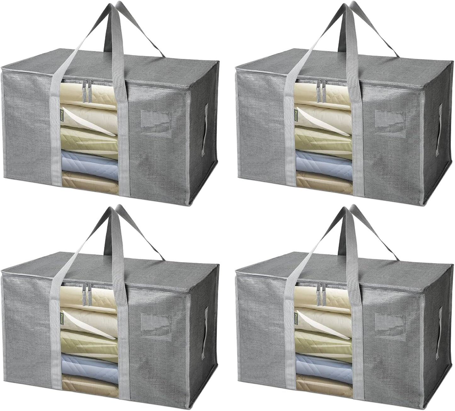 BALEINE 6-Pack Oversized Moving Bags with Reinforced Handles, Heavy-Duty Storage Tote for Clothes, Moving Supplies (Clear, 6-Pack)