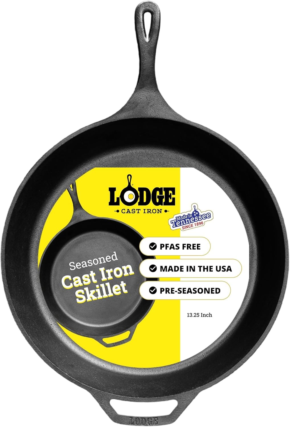 Lodge Seasoned Cast Iron Skillet - Quality Frying Pan for the Stove, Oven, Grill & Campfire - Includes Silicone Hot Handle Holder - Non-Toxic, Nonstick & Long-Lasting - 12 Inches