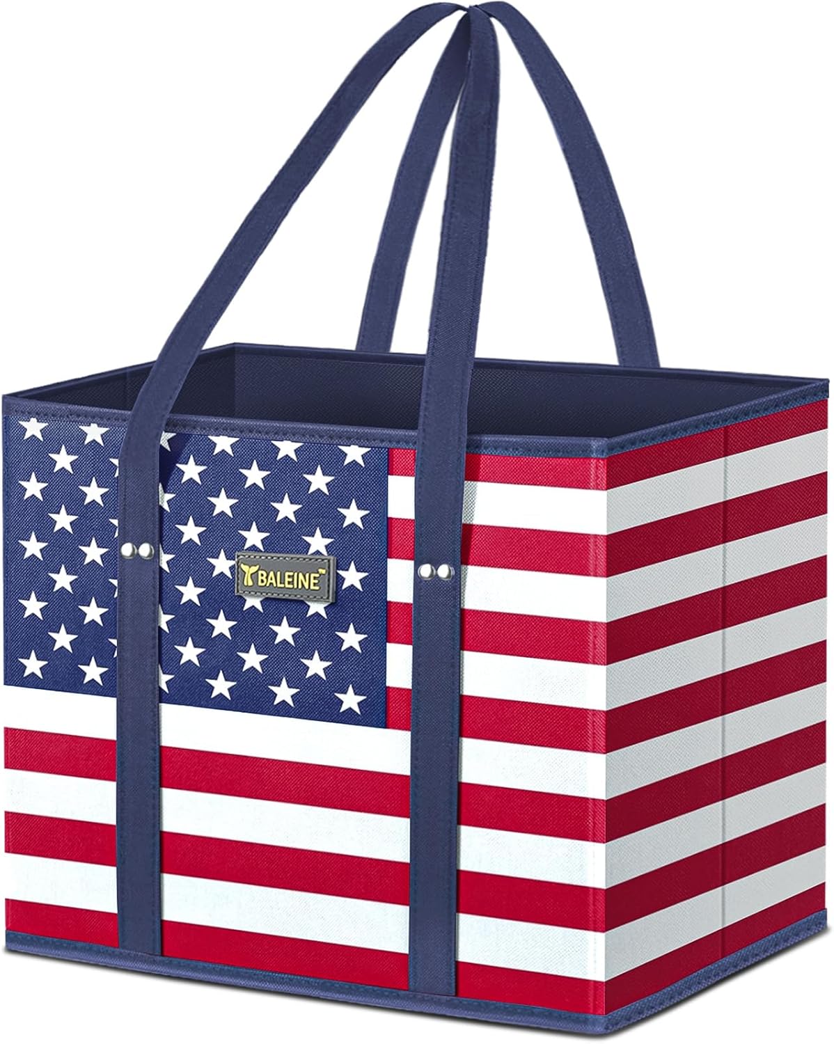 BALEINE 3Pk Reusable Grocery Bags, Foldable Shopping Bags for Groceries with Reinforced Bottom & Handles (Blossom Season)