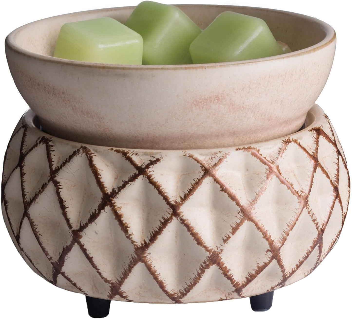 Candle Warmers ETC 2-in-1 Candle and Fragrance Warmer for Warming Scented Candles or Wax Melts and Tarts with to Freshen Room, Pewter Walnut