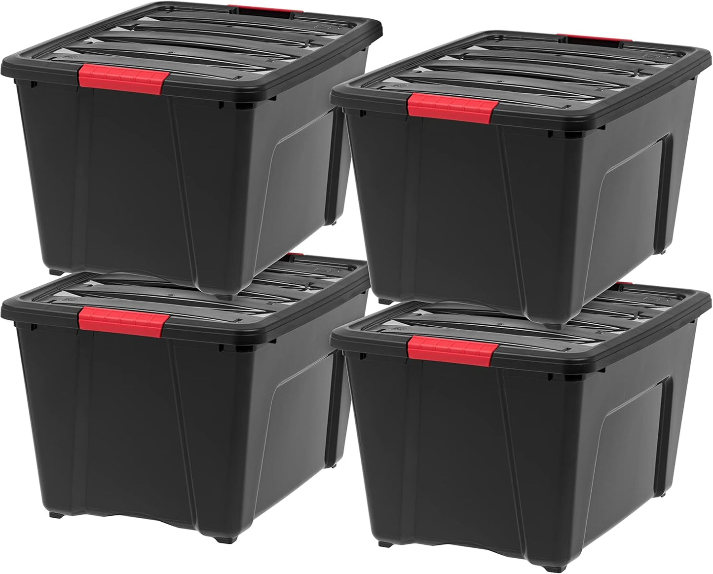 IRIS USA 13 QT Plastic Storage Box with Lid and Latches - 6 Pack - BPA-Free, See-Through Organizing Solution, Durable Nestable Stackable Containers, Secure Pull Handle - Clear