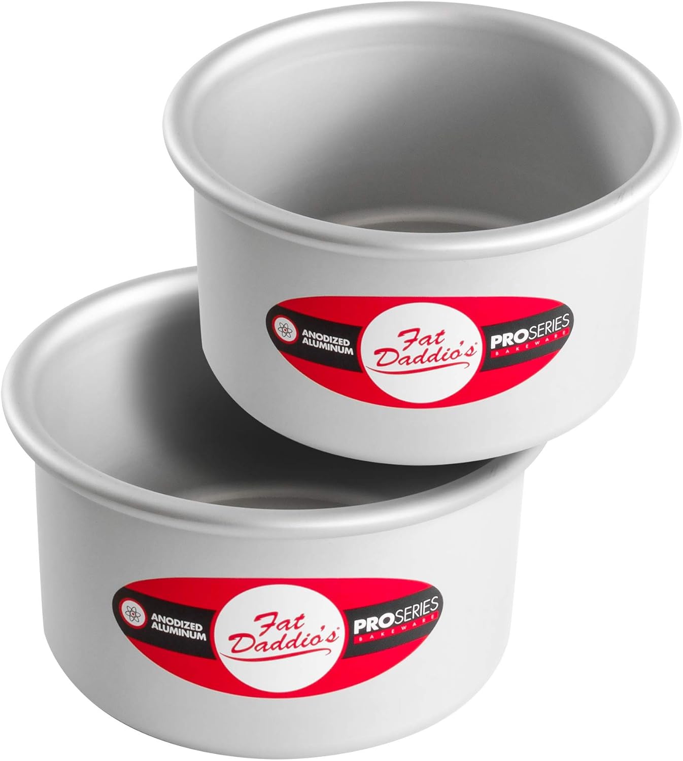 Fat Daddio's Anodized Aluminum Round Cake Pans, 2 Piece Set, 8 x 2 Inch