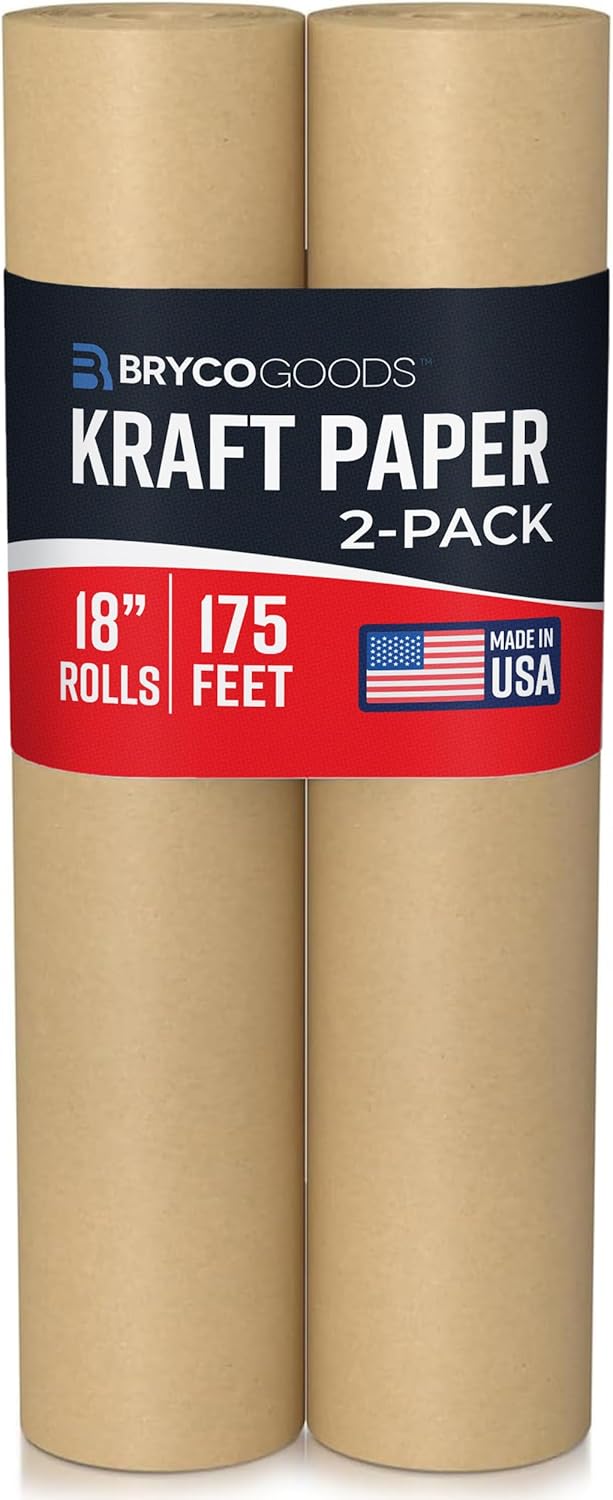 Large Brown Kraft Paper Roll - 36" x 1200" (100 ft) - Made in USA - Ideal for Gift Wrapping, Packing, Moving, Postal, Shipping, Parcel, Wall Art, Crafts, Bulletin Boards, Floor Cover or Table Runner