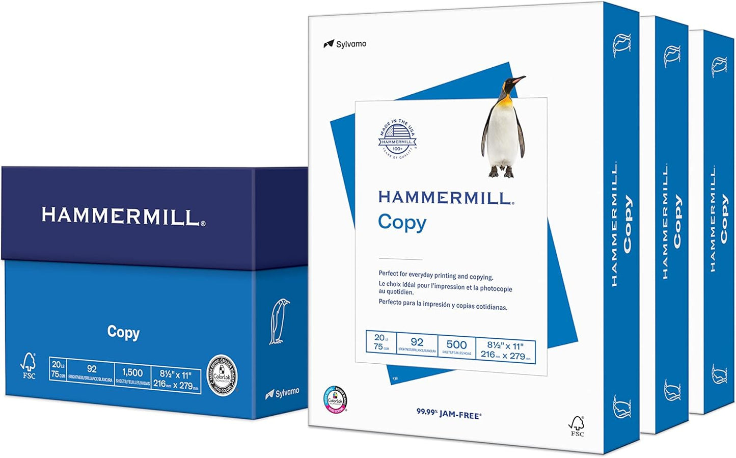 Hammermill Printer Paper, 20 lb Copy, 8.5 x 11-8 Ream (4,000 Sheets) - 92 Bright, Made in the USA