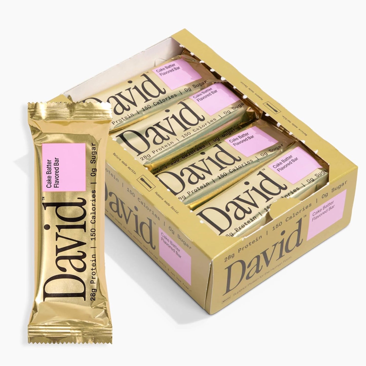 David High Protein Bars - 0g of Sugar, Low Carb, Gluten Free - 28g of Protein, 150 Calories - On-The-Go Snack - Peanut Butter Chocolate Chunk Flavor, Pack of 12