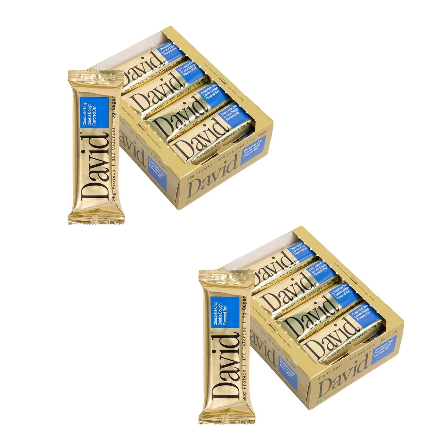 David High Protein Bars - 0g of Sugar, Low Carb, Gluten Free - 28g of Protein, 150 Calories - On-The-Go Snack - Peanut Butter Chocolate Chunk Flavor, Pack of 12
