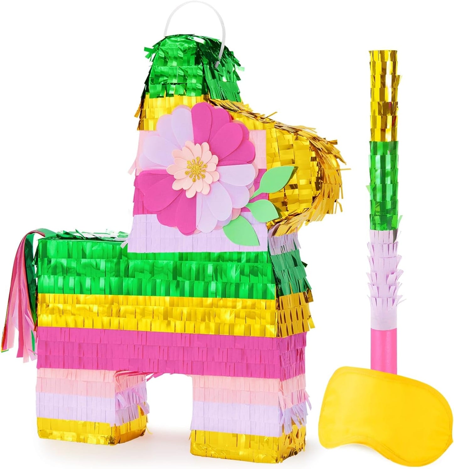 WERNNSAI Easter Bunny Piñata - Easter Rabbit Piñata Spring Pinata with Blindfold and Stick for Birthday Party Decoration Baby Shower School Activities Game Spring Party Game