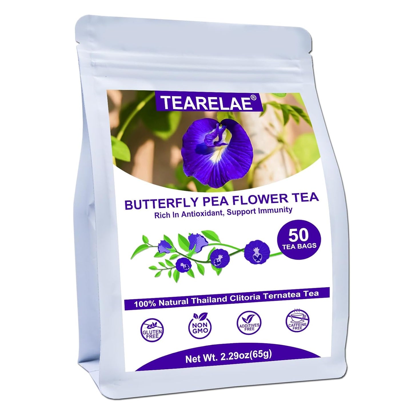 TEARELAE - Linden Tea Bags, 45 Count - Premium Natural Linden Flower & Leaf - Cut & Sifted Te de Tilo - Caffeine-free - Non-GMO - Soothing Herbal Tea for Evening Relaxation
