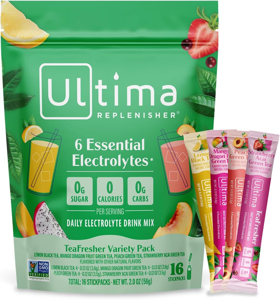 Ultima Replenisher Daily Electrolyte Powder – Original Variety Pack, 20 Stickpacks – Zero Sugar Hydration Packets with 6 Electrolytes and Minerals – Sugar Free, Plant Based & Keto Friendly Drink Mix