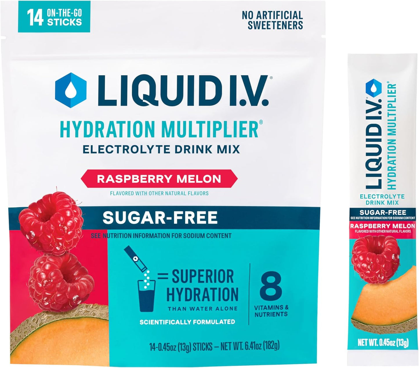 Liquid I.V.® Hydration Multiplier Sugar-Free - White Peach | Electrolyte Powder Drink Mix | 1 Pack (14 Servings)