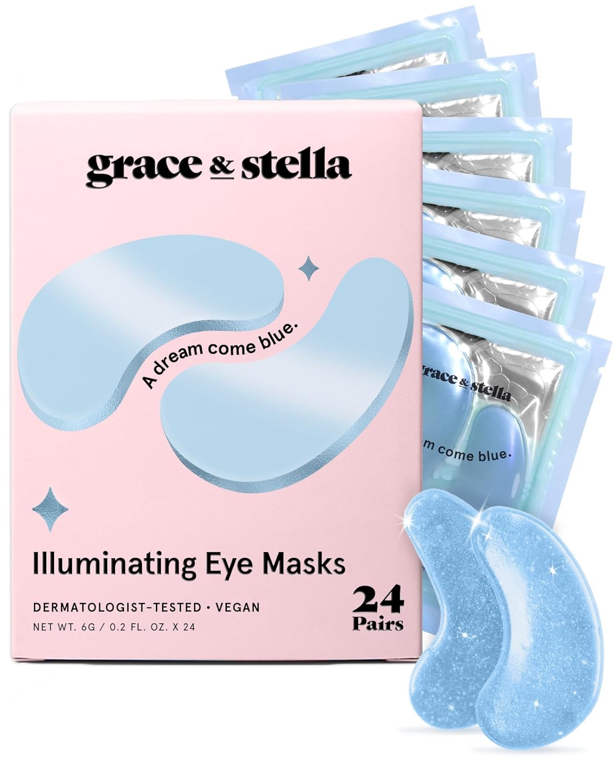 grace & stella Award Winning Under Eye Mask - Birthday Gifts for Women - Gel Eye Patches for Dark Circles, Puffy Eyes, Undereye Bags - Gifts for Mom - Travel Essentials - Vegan (24 Pairs, Gold)