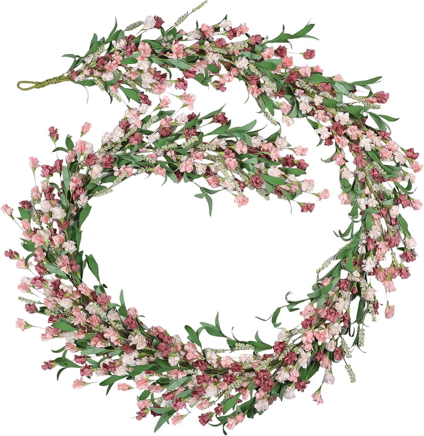 6ft Spring Flower Garland for Mantle Decor: Artificial Floral Vine with Greenery for Wedding Arch, Fireplace, Table & Wall, All Season Home Decor for Summer, Easter, Mother's Day (Yellow+Pink)