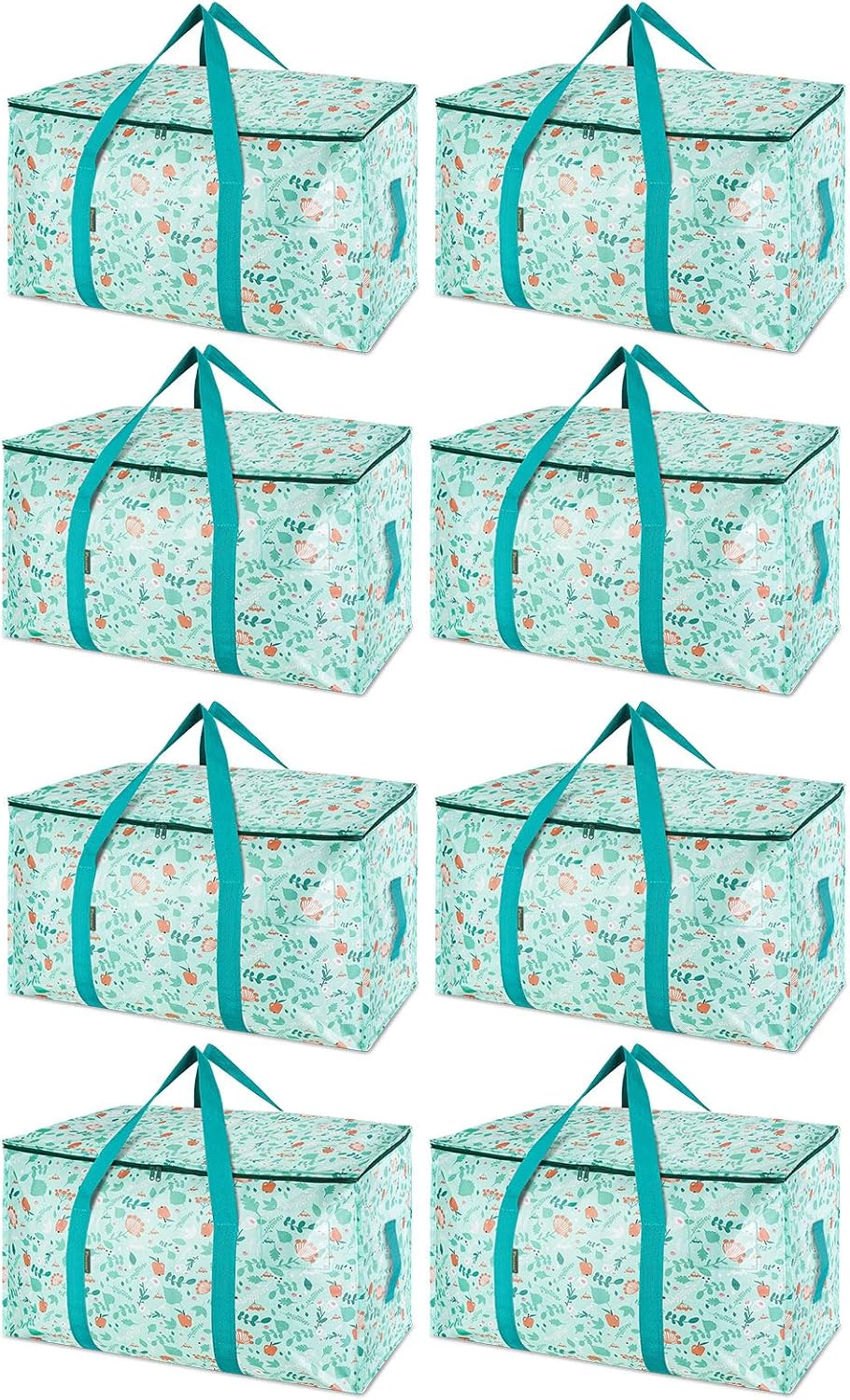 BALEINE 6-Pack Oversized Moving Bags with Reinforced Handles, Heavy-Duty Storage Tote for Clothes, Moving Supplies (Clear, 6-Pack)