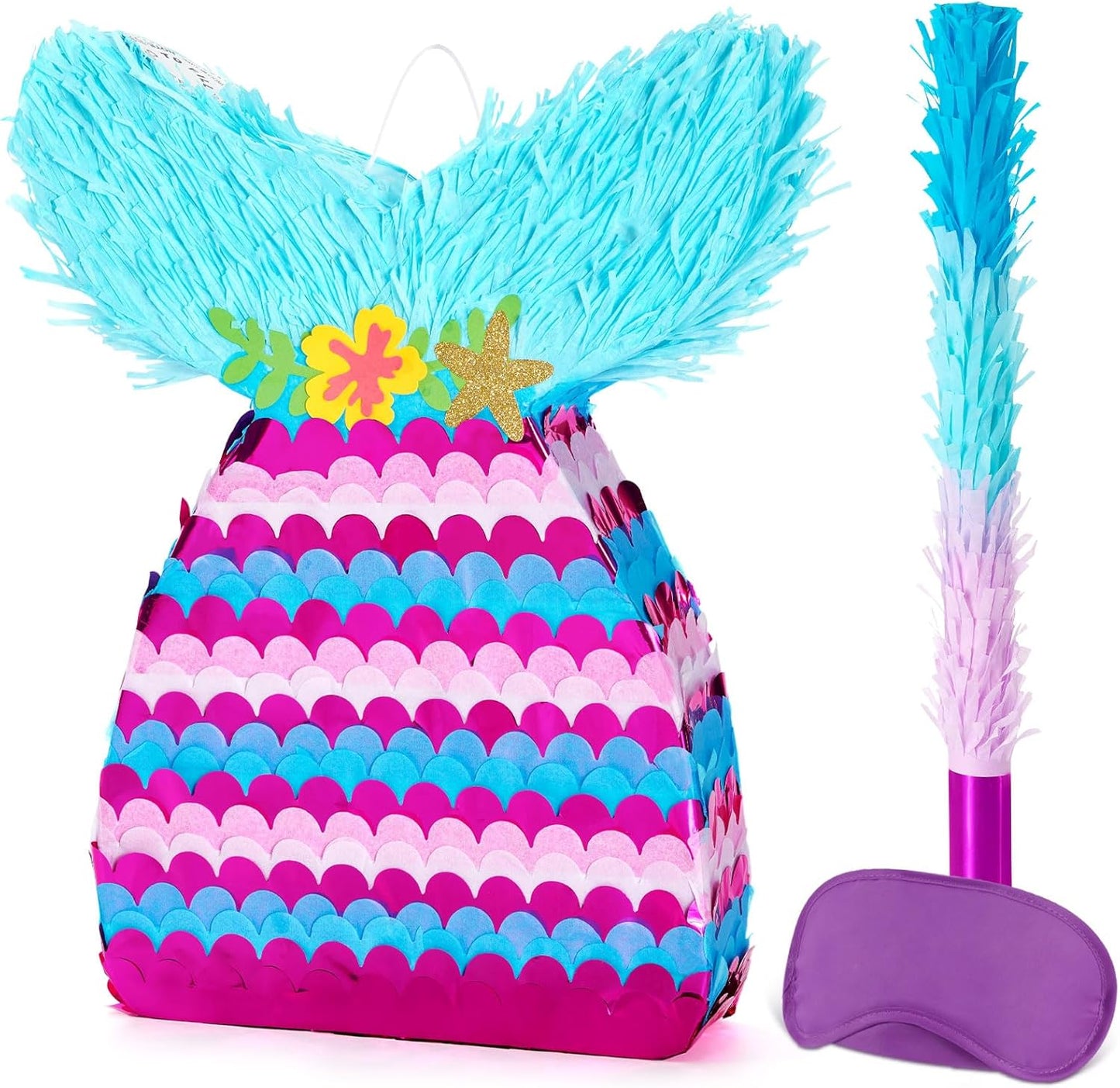 WERNNSAI Easter Bunny Piñata - Easter Rabbit Piñata Spring Pinata with Blindfold and Stick for Birthday Party Decoration Baby Shower School Activities Game Spring Party Game