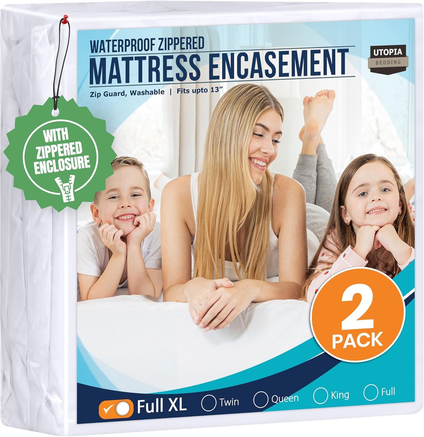 Utopia Bedding Mattress Protector Zippered Queen Size, 100% Waterproof Bed Bug and Dust Mite Proof Mattress Encasement, Absorbent 6 Sided Mattress Cover