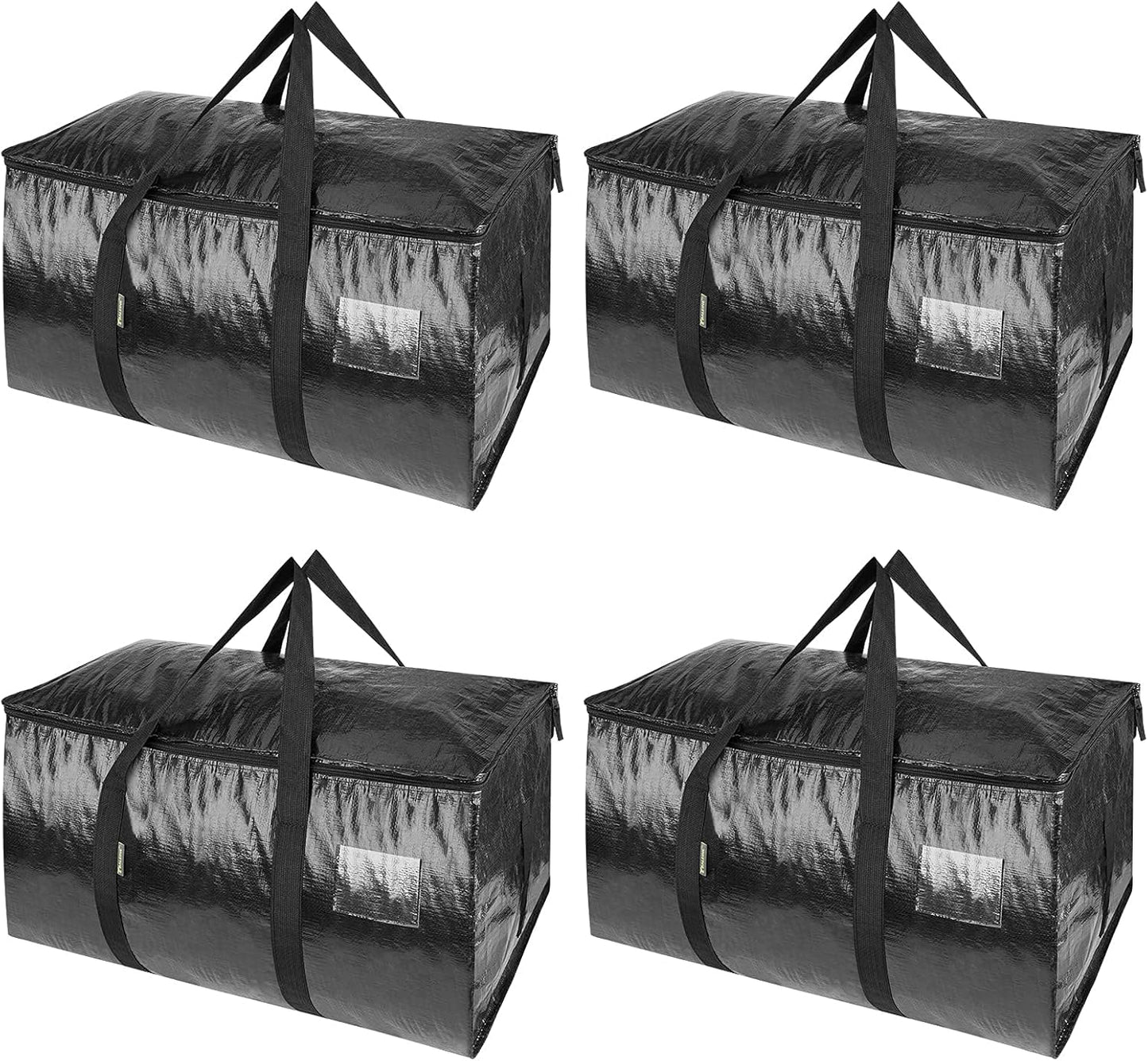 BALEINE 6-Pack Oversized Moving Bags with Reinforced Handles, Heavy-Duty Storage Tote for Clothes, Moving Supplies (Clear, 6-Pack)