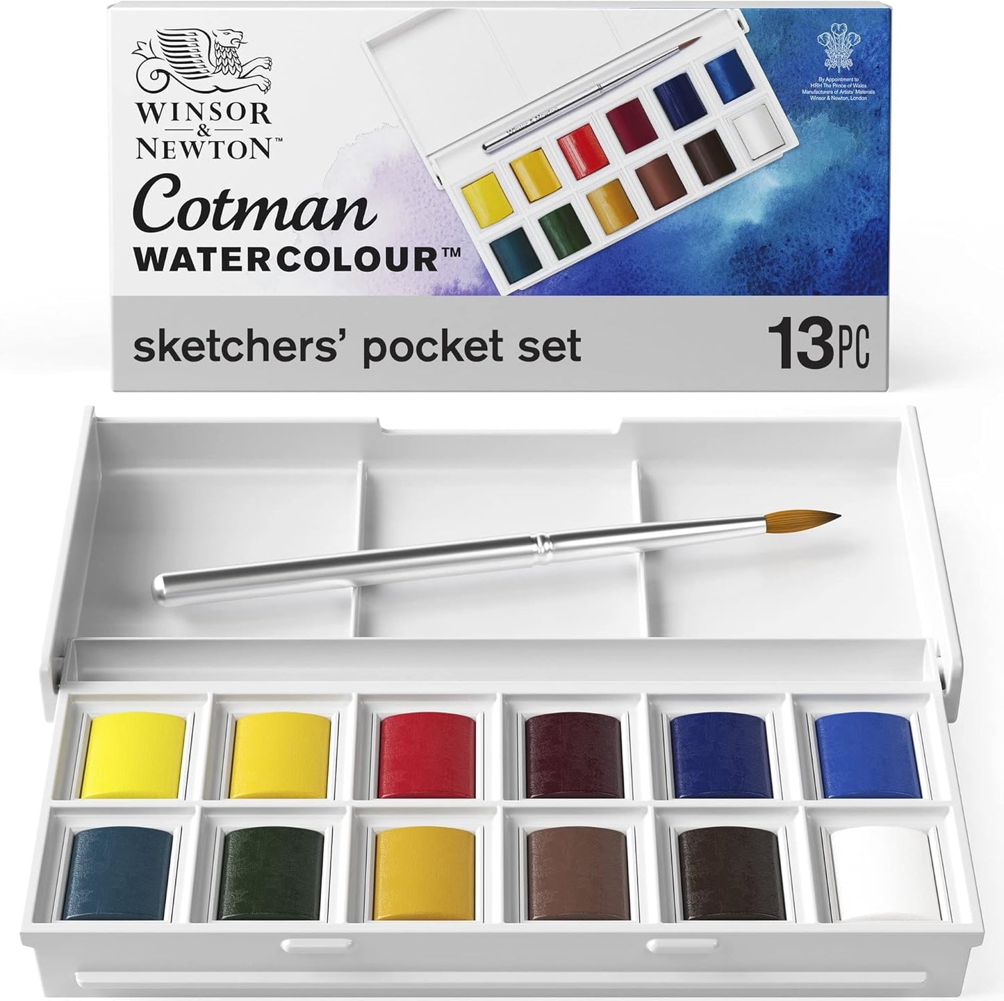 Winsor & Newton Cotman Watercolor Paint Set, 20 Colors, 5ml (0.17-oz) Tubes