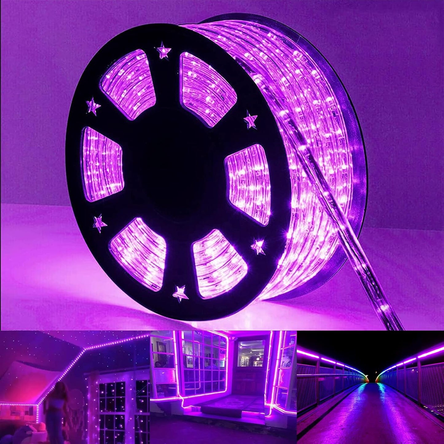 100ft LED Rope Lights Outdoor, 720 LED Connectable and Flexible Tube Lights with 8 Modes, Waterproof LED Rope Lighting for Garden, Patio, Pool, Bedroom, Party, Indoor Outdoor Decoration (Warm White)