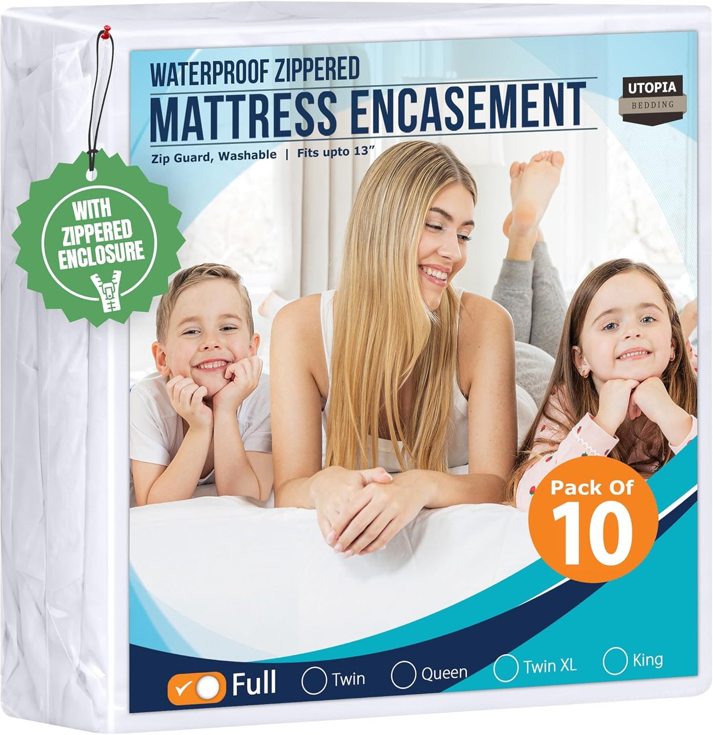 Utopia Bedding Mattress Protector Zippered Queen Size, 100% Waterproof Bed Bug and Dust Mite Proof Mattress Encasement, Absorbent 6 Sided Mattress Cover