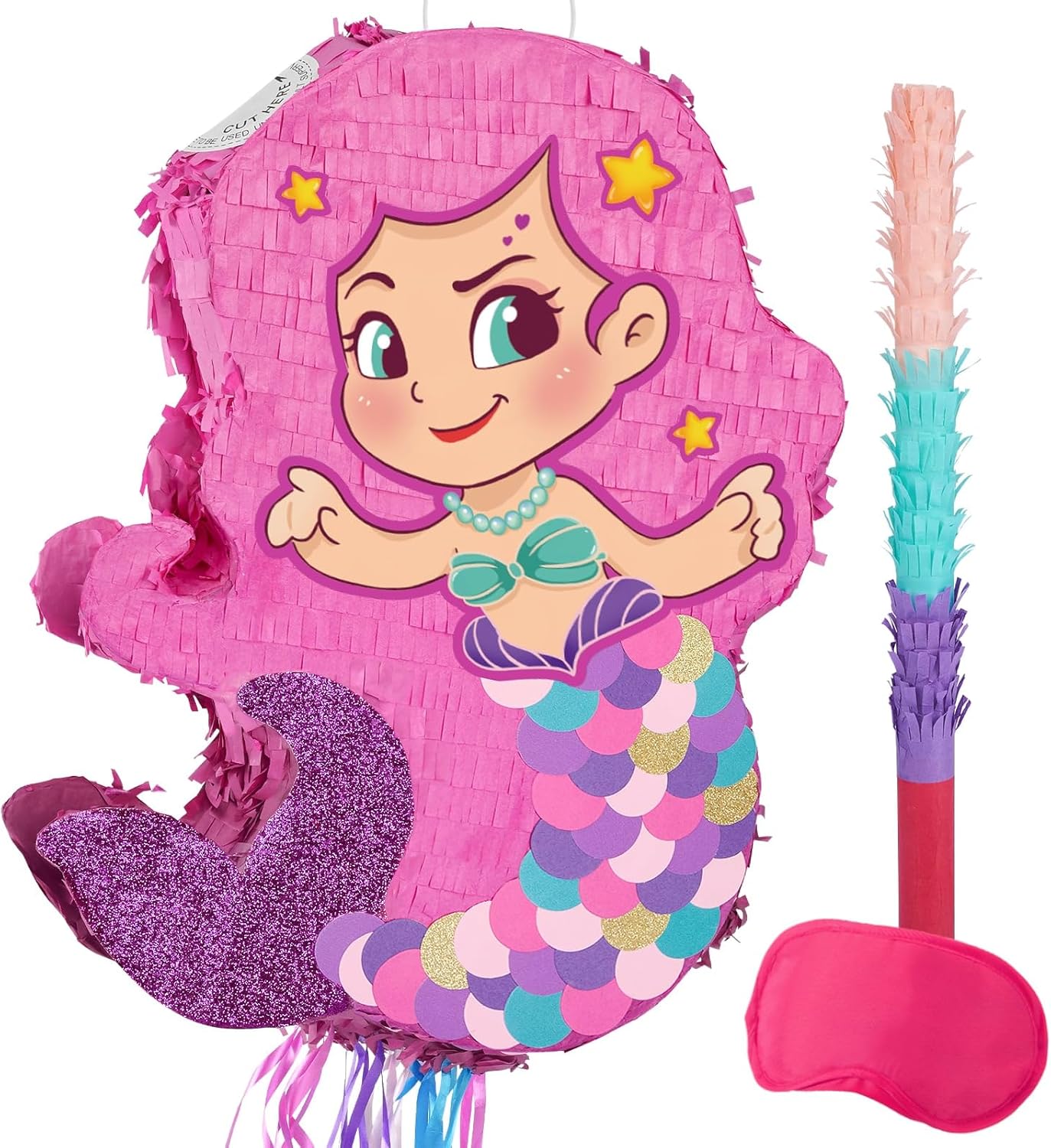 WERNNSAI Easter Bunny Piñata - Easter Rabbit Piñata Spring Pinata with Blindfold and Stick for Birthday Party Decoration Baby Shower School Activities Game Spring Party Game