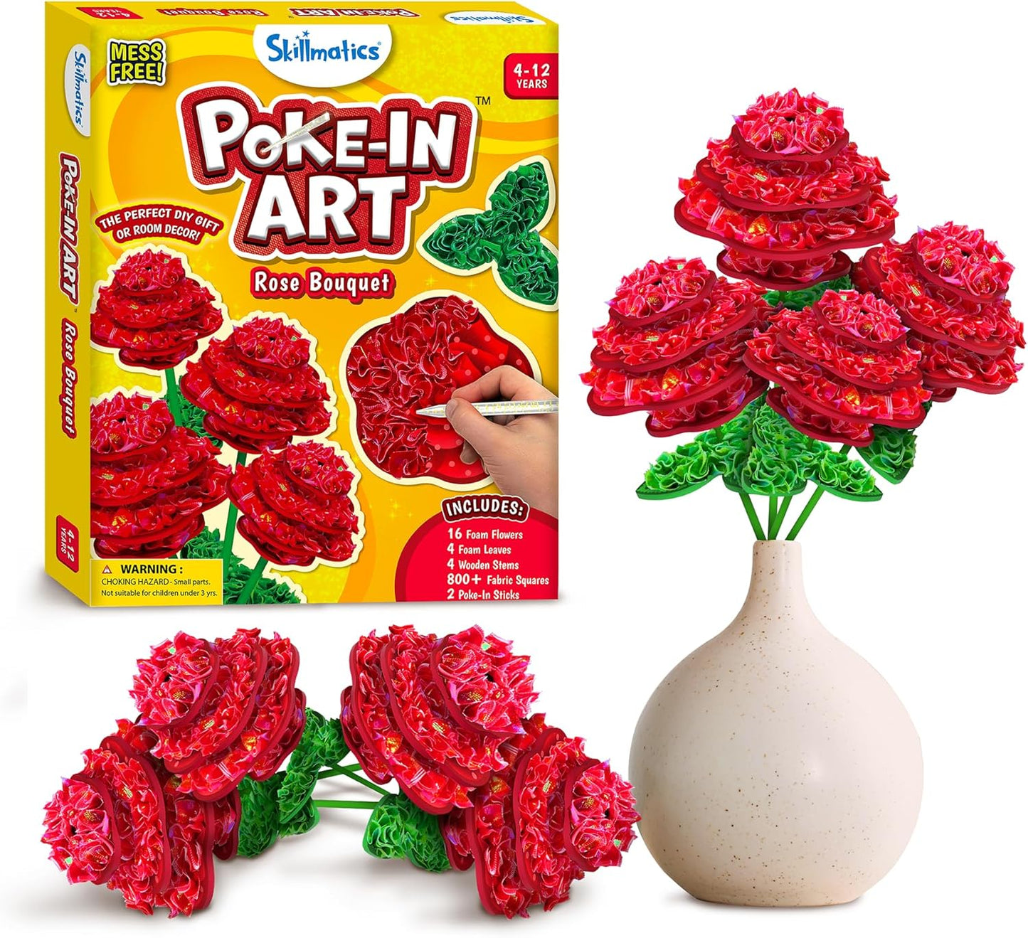 Skillmatics Poke-in Art - Magical Princesses, Mess-Free Fun for Kids, DIY Wood Craft Kits, Creative Activity, Easter Gifts for Girls & Boys Ages 4, 5, 6, 7, 8, 9