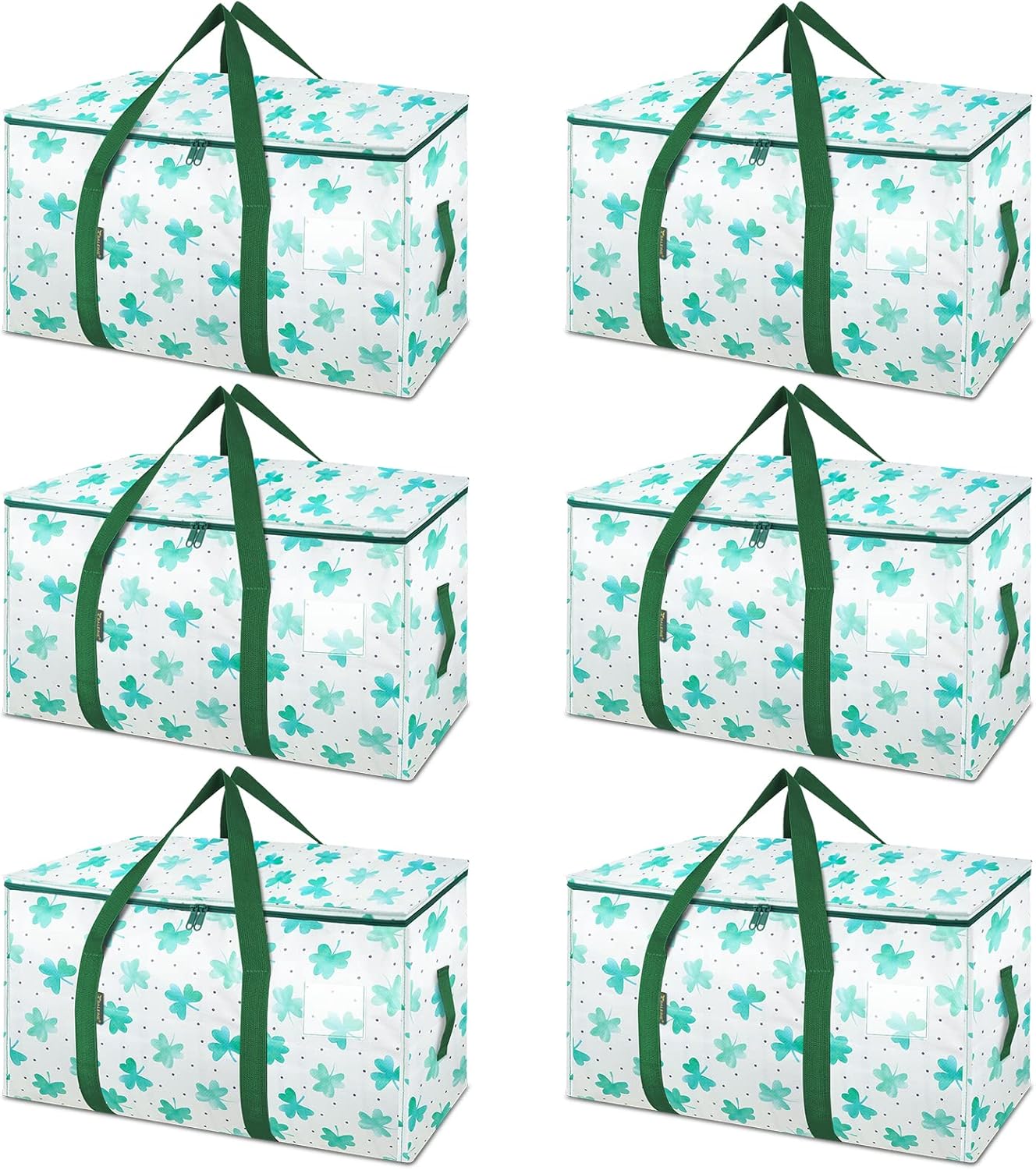 BALEINE 6-Pack Oversized Moving Bags with Reinforced Handles, Heavy-Duty Storage Tote for Clothes, Moving Supplies (Clear, 6-Pack)