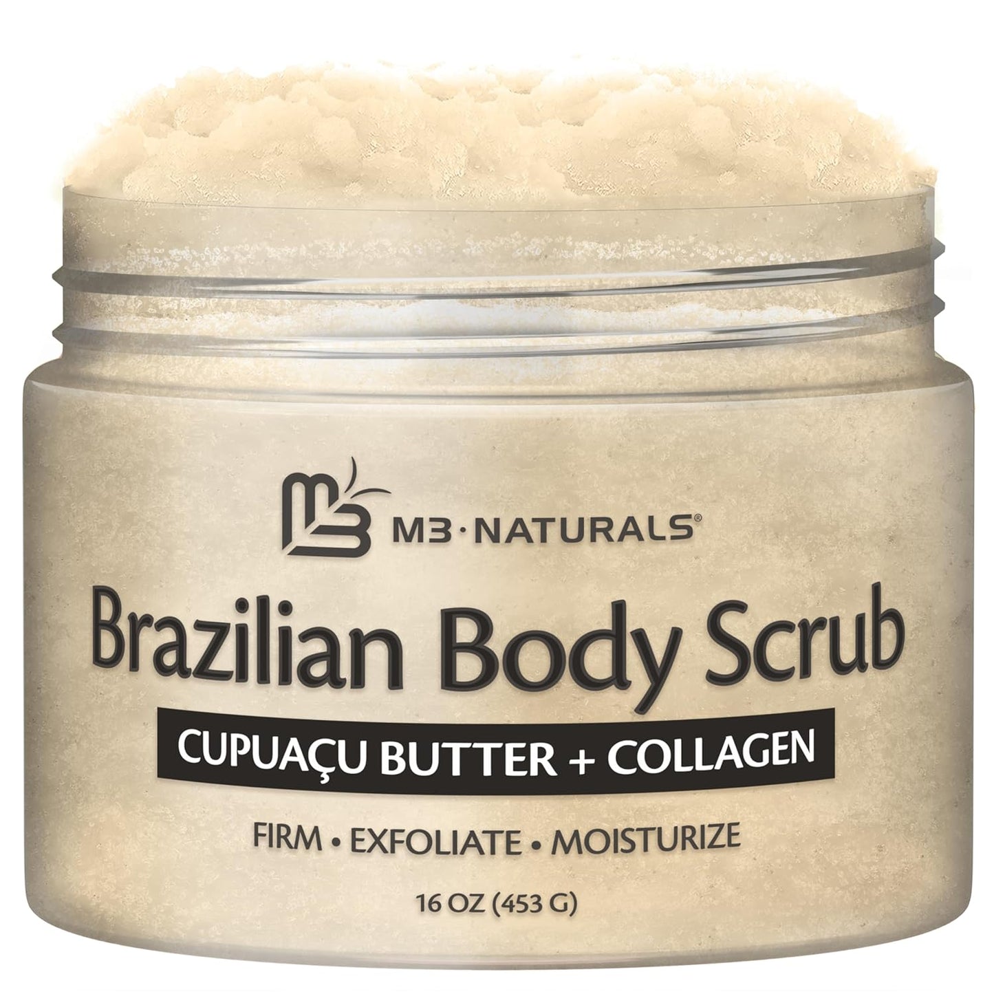 Himalayan Salt Scrub, Face, Foot, and Body Exfoliator with Collagen and Stem Cells, Exfoliating Scrub for Toning, Cellulite, and Skin Care by M3 16 fl oz