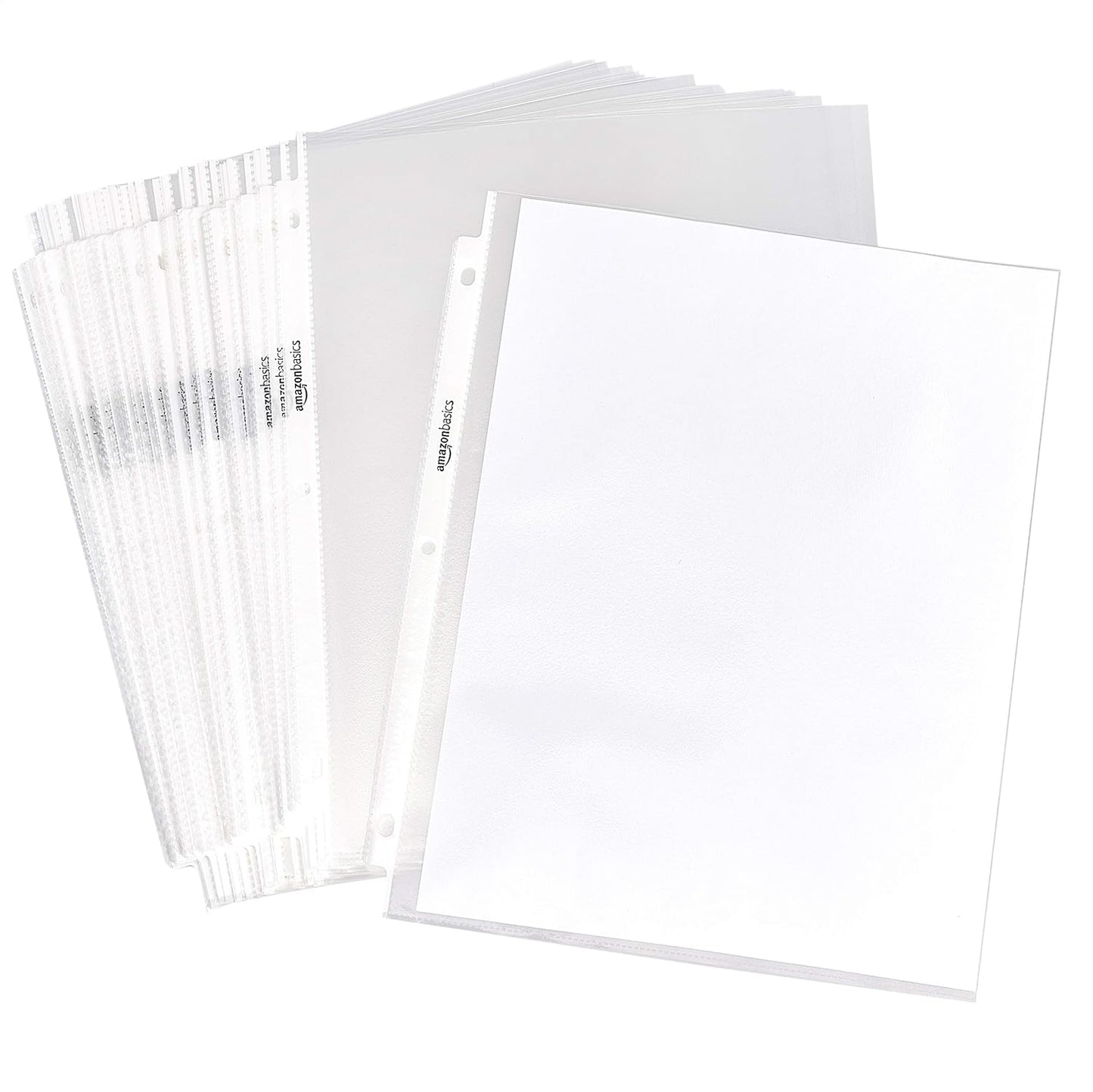 Amazon Basics Sheet Protectors for 3 Ring Binder, Heavyweight, Acid-Free, Clear Plastic Sleeves, Letter Size, 8.5 x 11 Inch, 100-Pack