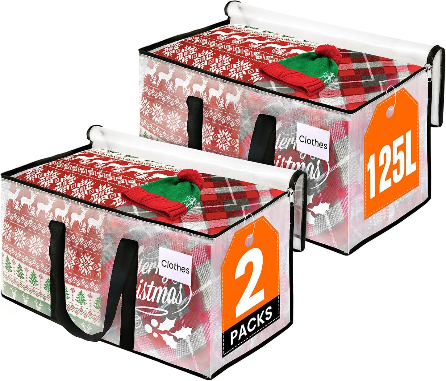 Heavy Duty Clear Moving Bags with Reinforced Handle and Double Zipper, Storage Totes, Packing Bags Alternative to Moving Essential and Supplies Box, Clear, Large, 6 Packs