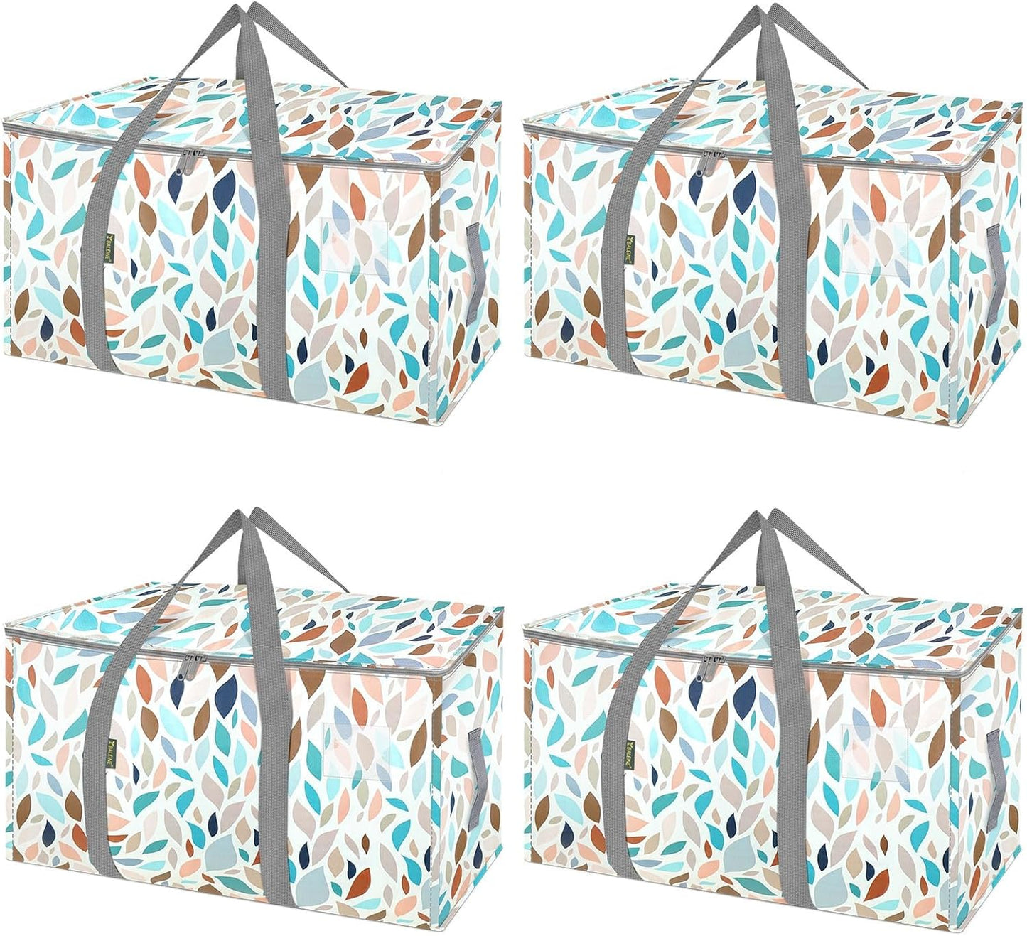 BALEINE 6-Pack Oversized Moving Bags with Reinforced Handles, Heavy-Duty Storage Tote for Clothes, Moving Supplies (Clear, 6-Pack)