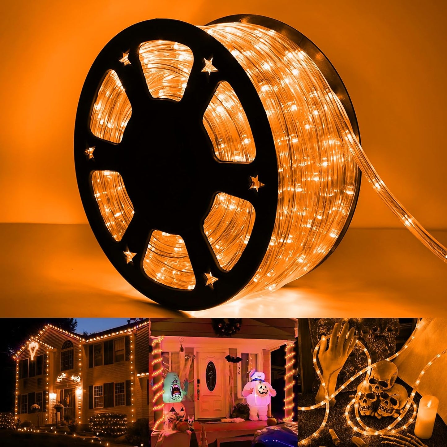 100ft LED Rope Lights Outdoor, 720 LED Connectable and Flexible Tube Lights with 8 Modes, Waterproof LED Rope Lighting for Garden, Patio, Pool, Bedroom, Party, Indoor Outdoor Decoration (Warm White)