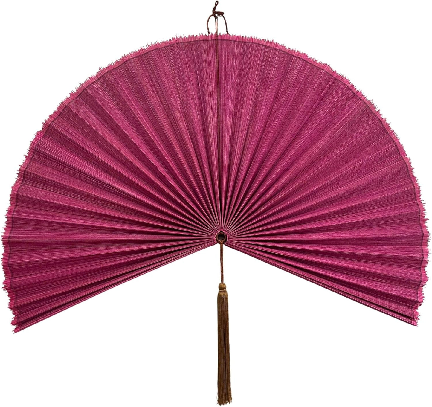 ChumDecor Fan Wall Decor,Large Bamboo Fan Wall Art For Boho Hanging Headboard,Decorative Folding Fan For Over Bed Decorations, (Pink, 40inch)