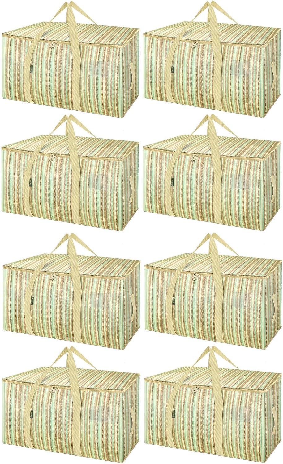 BALEINE 6-Pack Oversized Moving Bags with Reinforced Handles, Heavy-Duty Storage Tote for Clothes, Moving Supplies (Clear, 6-Pack)