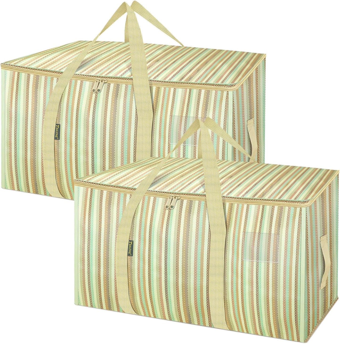 BALEINE 6-Pack Oversized Moving Bags with Reinforced Handles, Heavy-Duty Storage Tote for Clothes, Moving Supplies (Clear, 6-Pack)