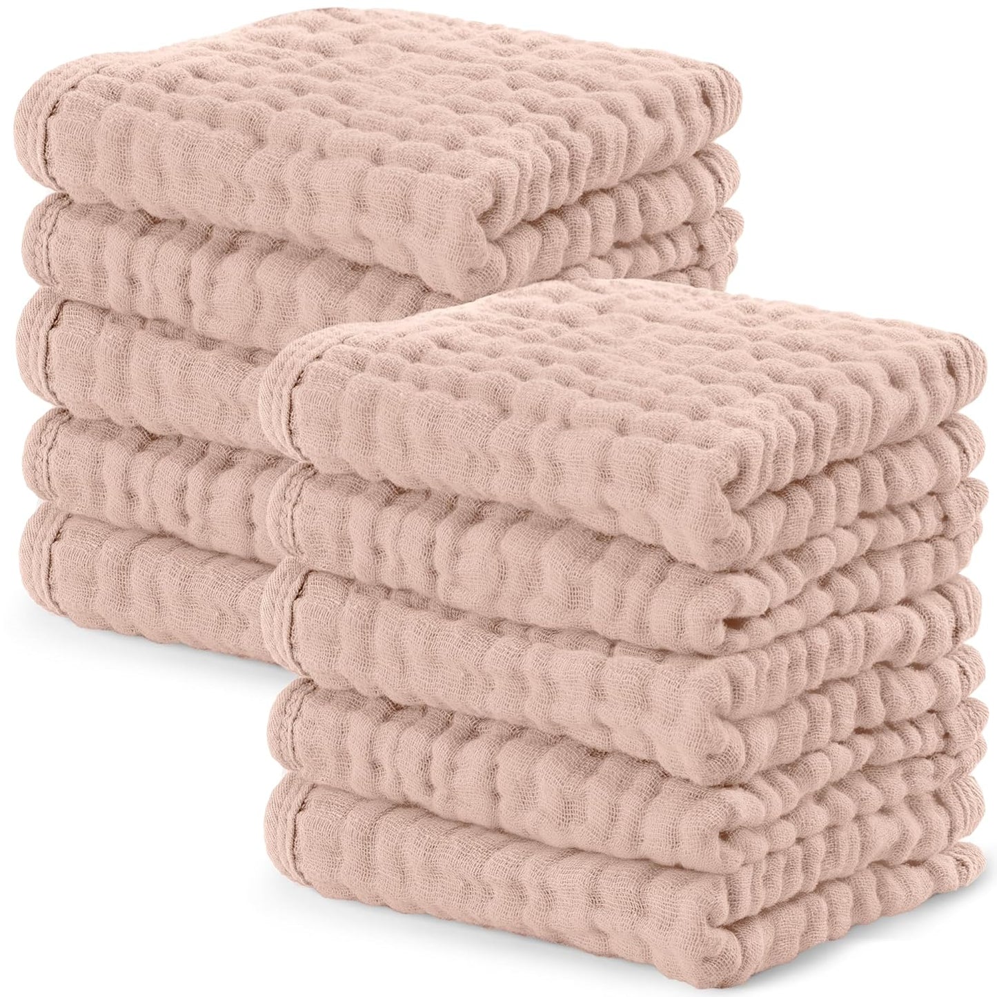 Comfy Cubs Muslin Burp Cloths 20" x 10", Pack of 6 - Large, 6-Layer, Ultra Absorbent 100% Cotton for Baby Spit-Up, Drool, and Messes - Soft, Safe & Gentle Baby Burp Cloths Set for Boys & Girls - White