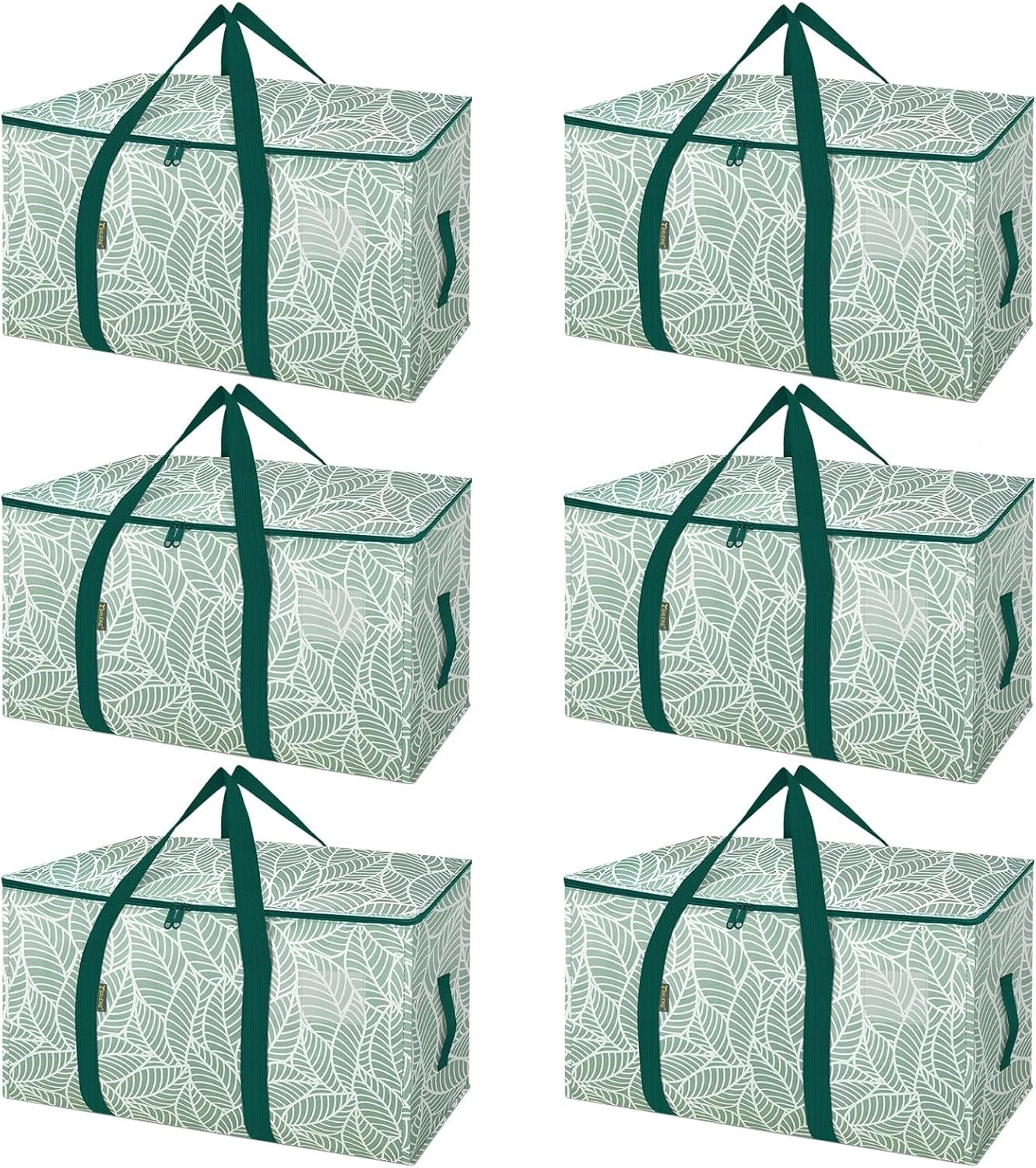 BALEINE 6-Pack Oversized Moving Bags with Reinforced Handles, Heavy-Duty Storage Tote for Clothes, Moving Supplies (Clear, 6-Pack)